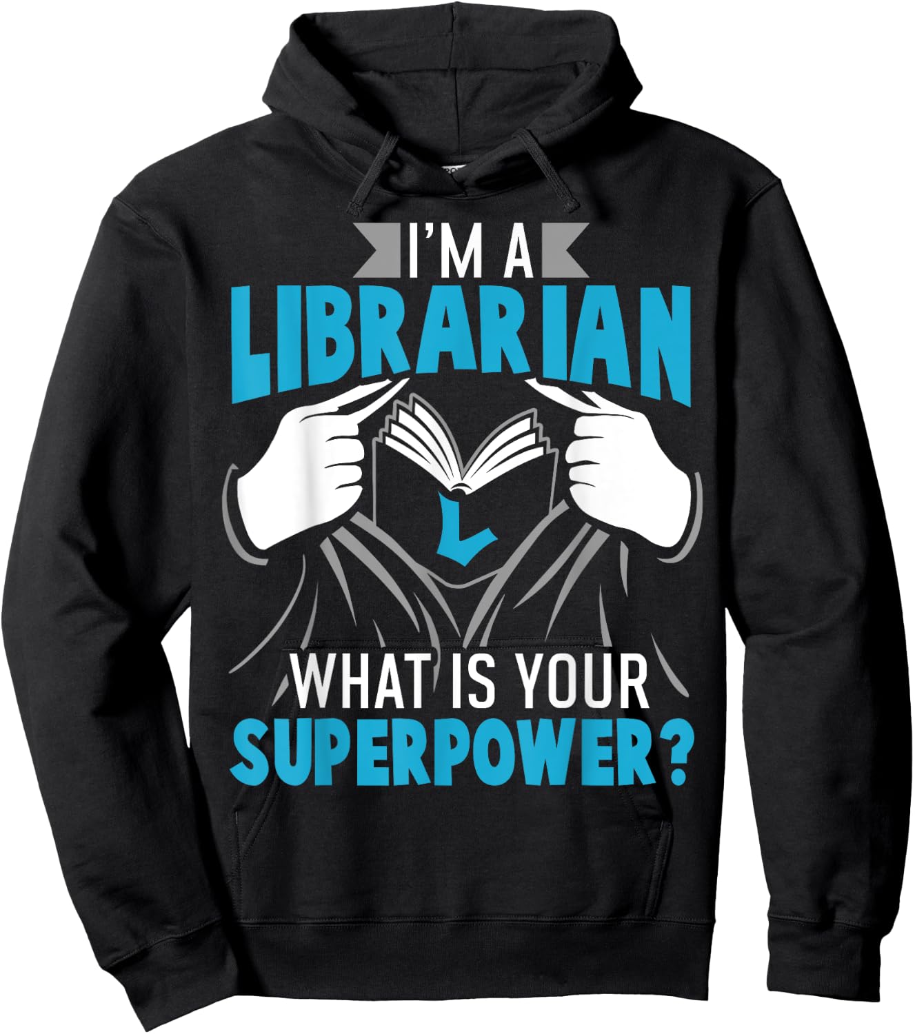 Superpower Librarian Gift Library Readers Hoodie - Hoodie | Black