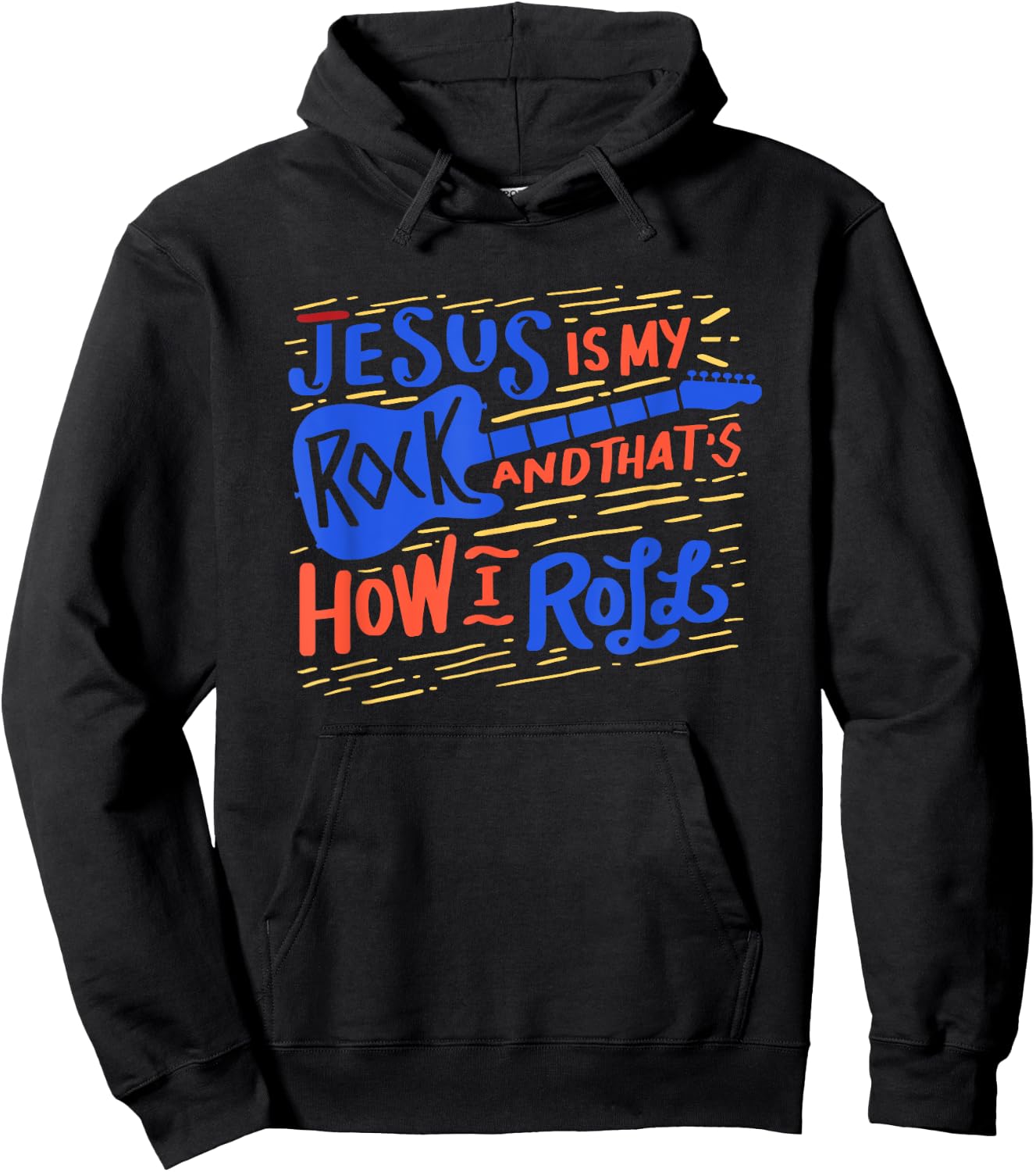 Jesus is my rock and thats how i roll Hoodie - Hoodie | Black