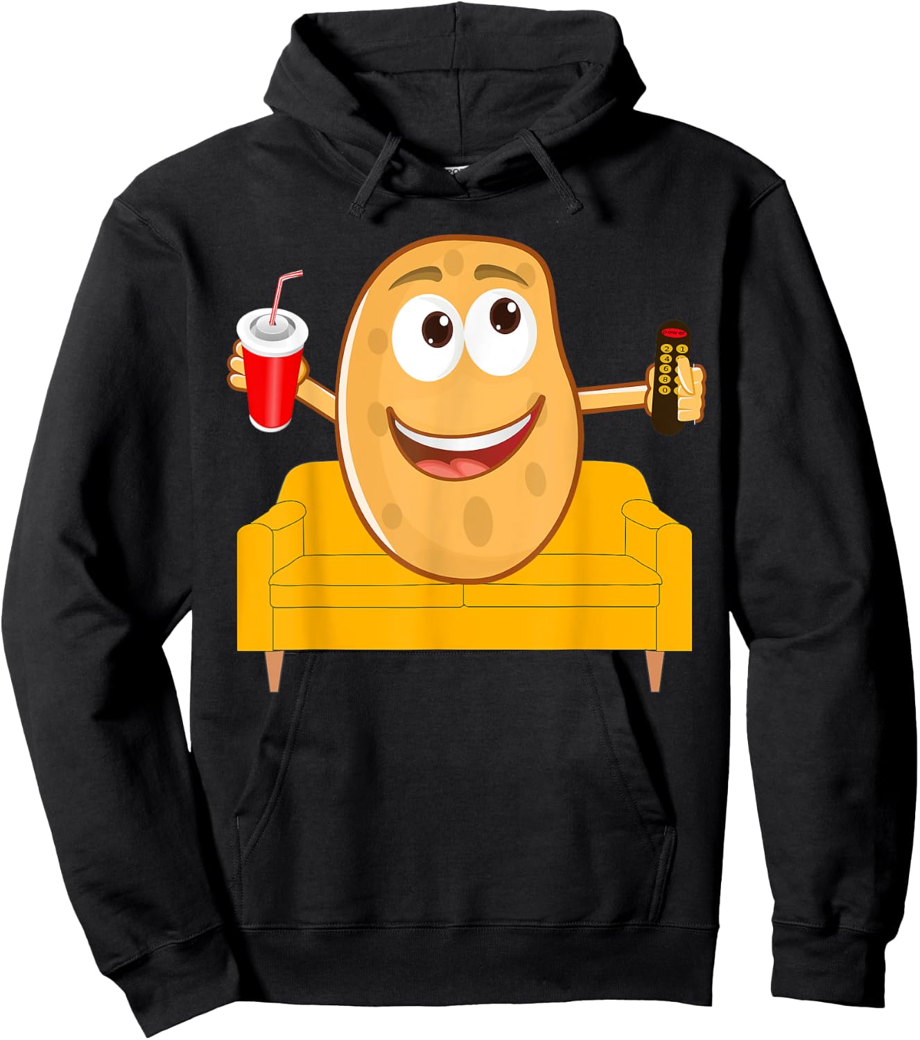 Couch Potato Shirt, Funny Halloween Costume Gag Gift Hoodie - Hoodie | Black