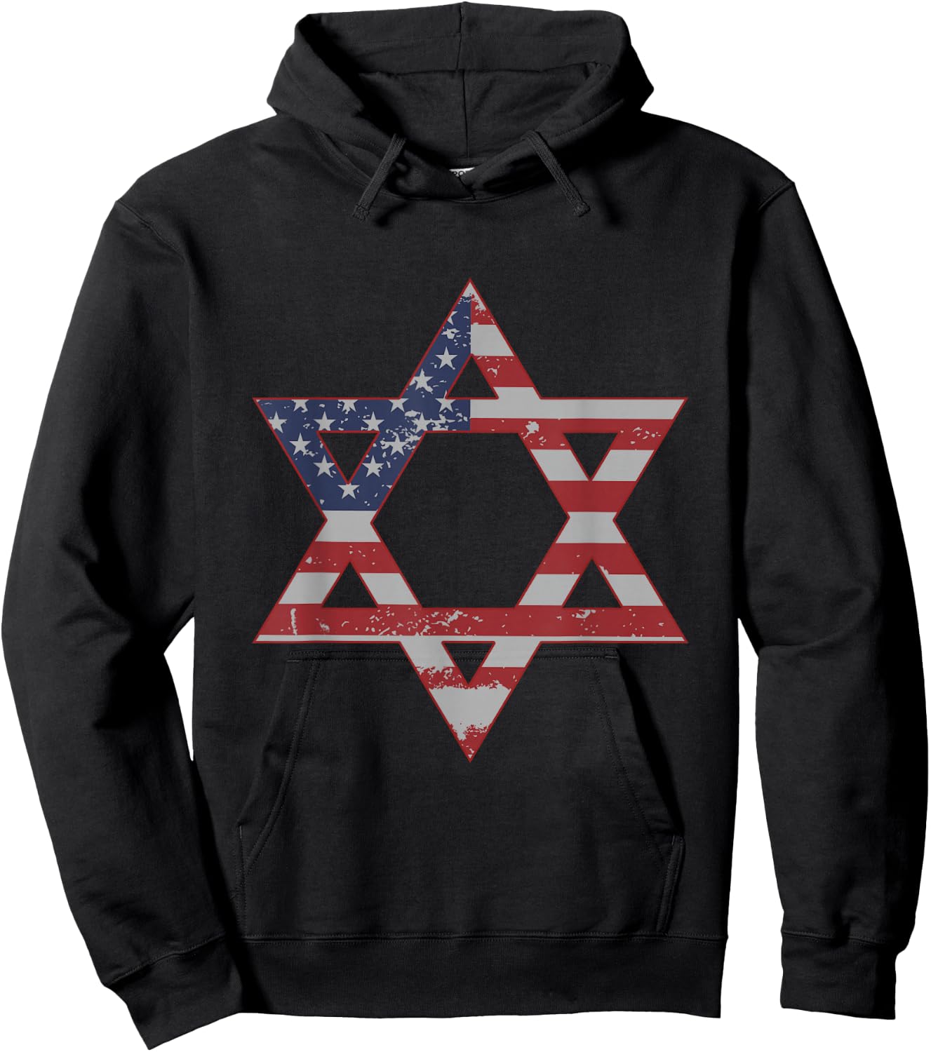 US USA America & Israeli Magen Star Of David T Shirt Hoodie - Hoodie | Black