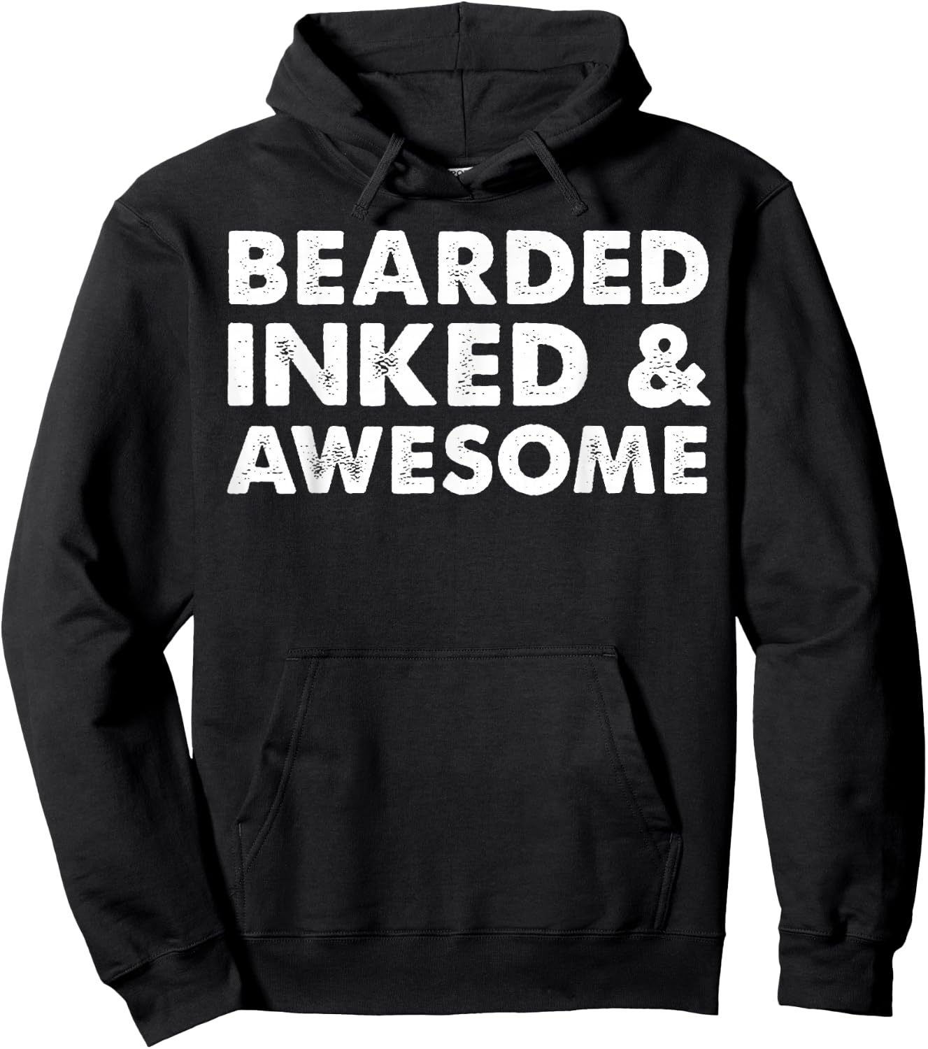 Bearded Inked & Awesome Tattoo Design Hoodie - Hoodie | Black