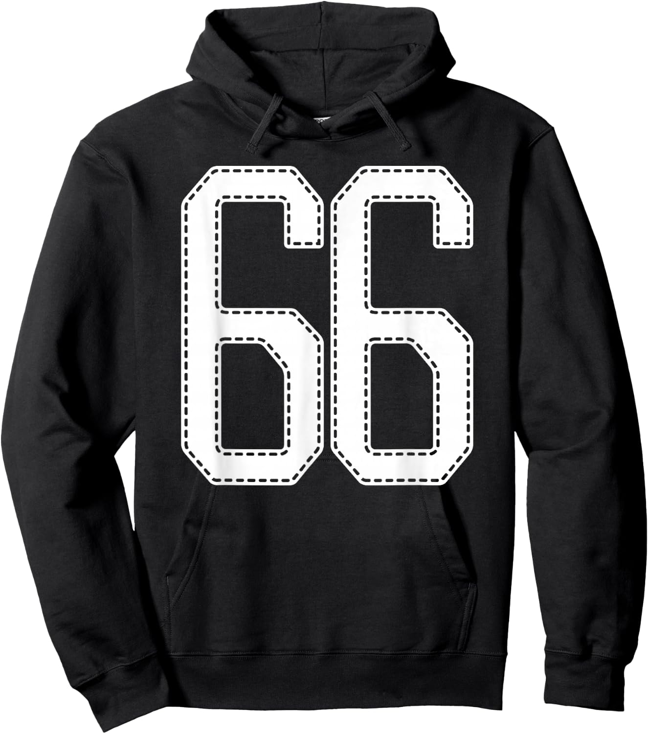 Official Team League #66 Jersey Number 66 Sports Jersey Hoodie - Hoodie | Black