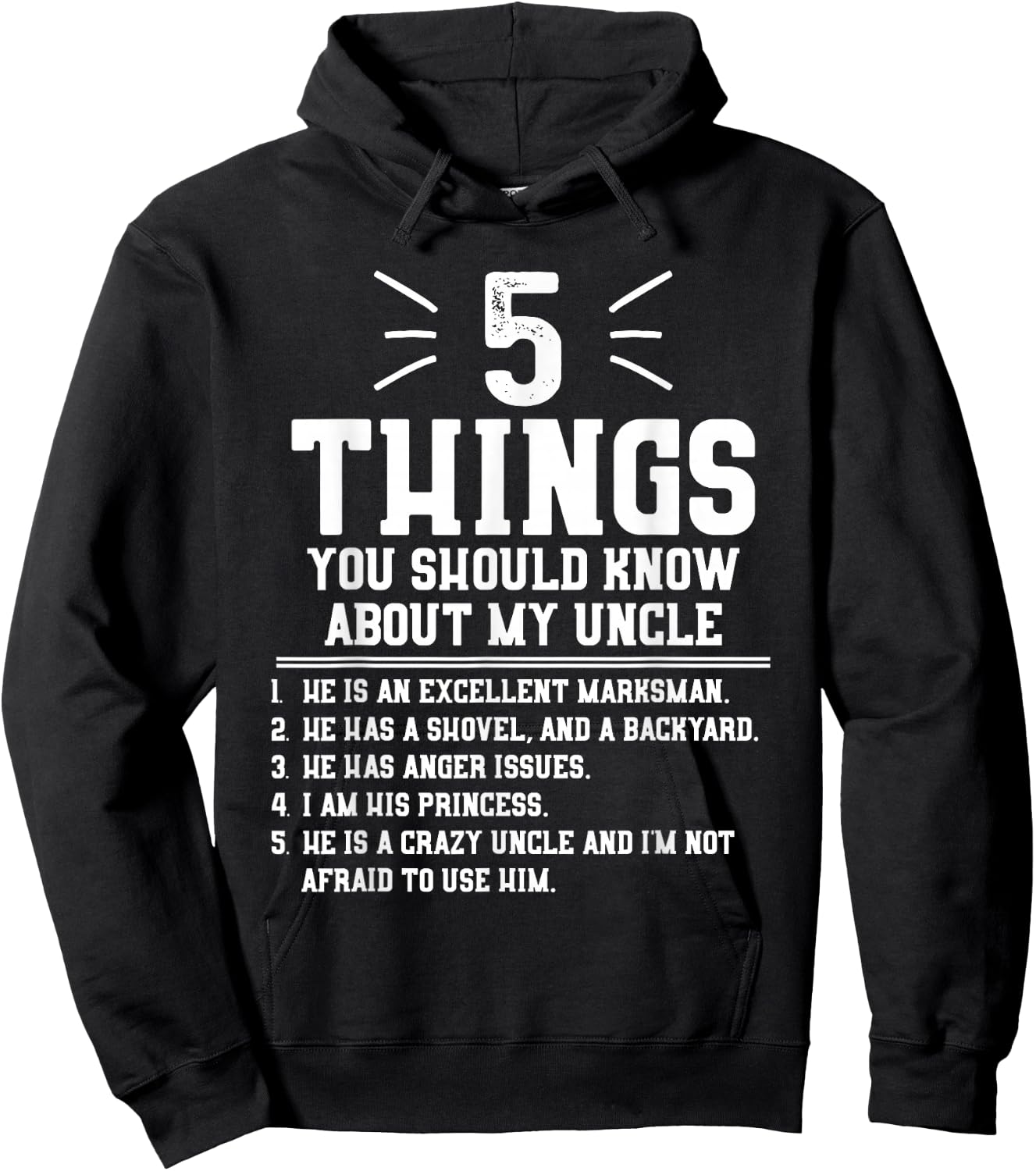 5 Things Should Know About My Uncle - Niece Hoodie - Hoodie | Black