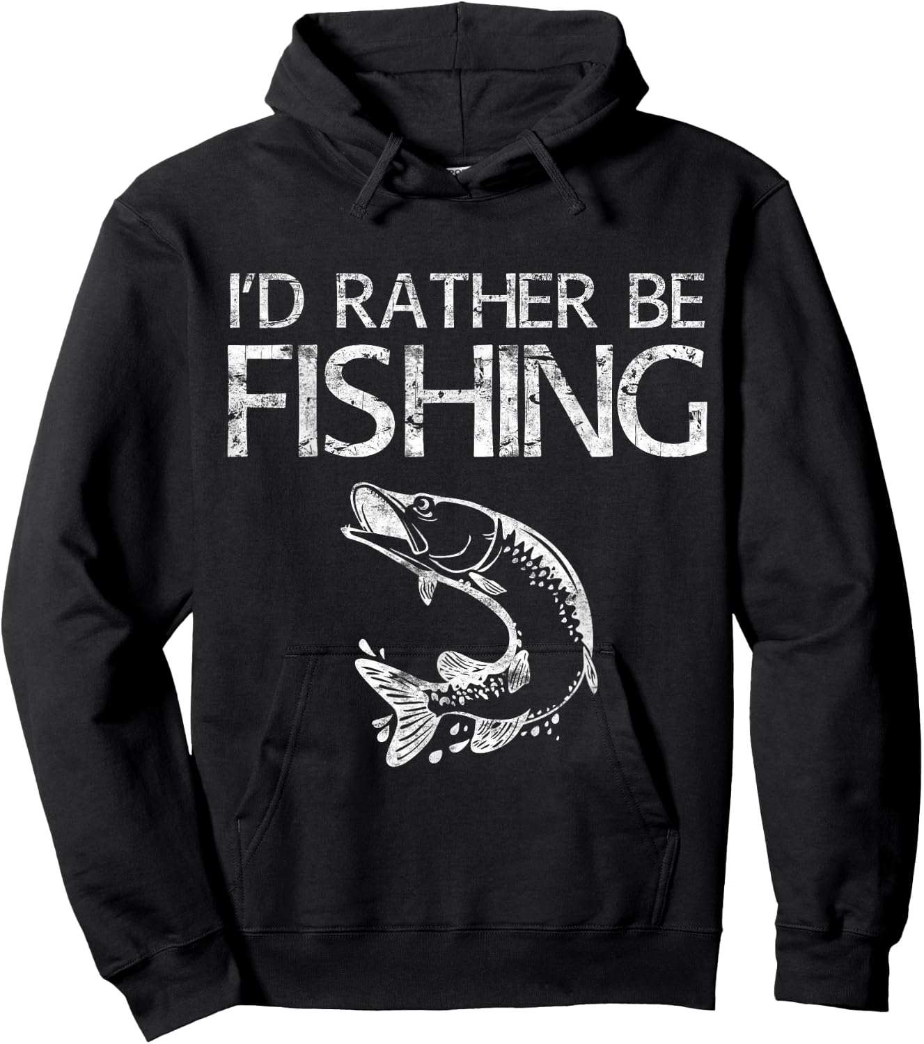 I'd Rather Be Fishing Shirt Funny Men Fishing Dad Fisherman Hoodie - Hoodie | Black