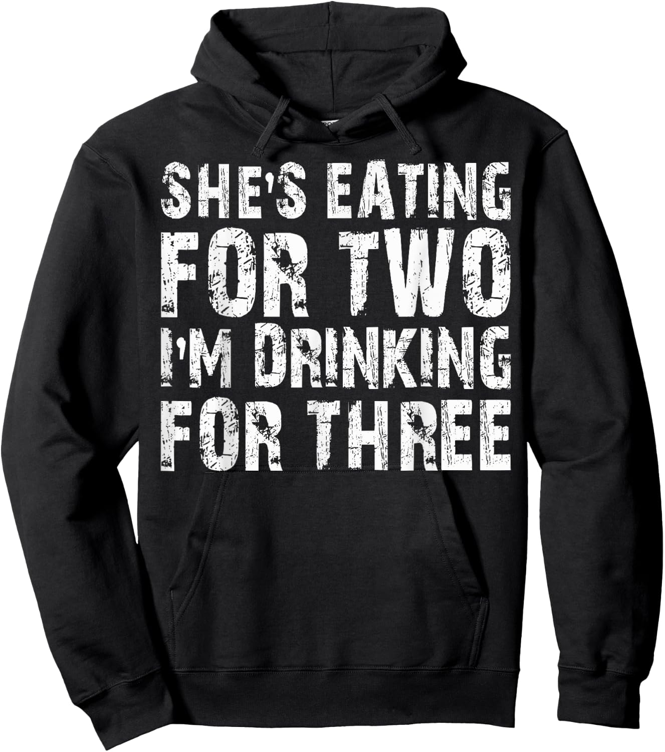 She's Eating For Two I'm Drinking For Three Shirt Pregnant Hoodie - Hoodie | Black