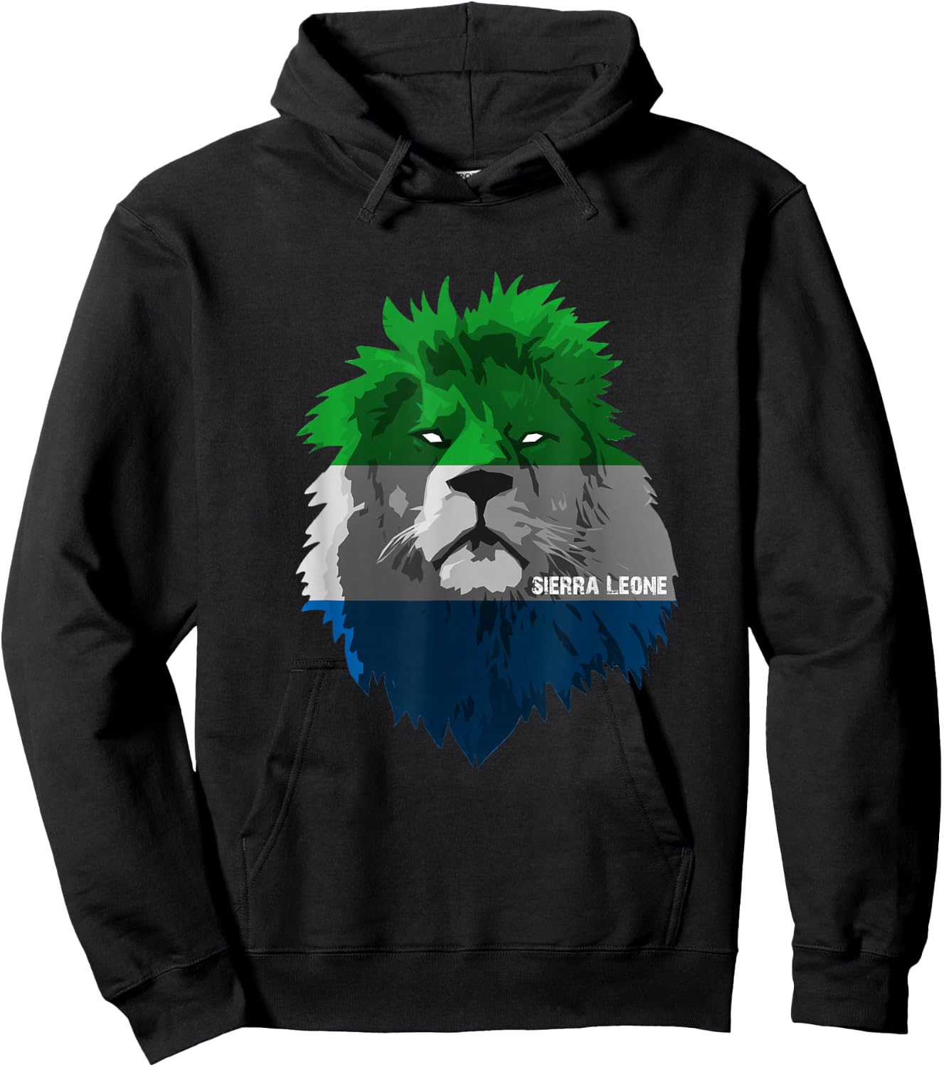 Soccer team Sierra Leone national pride Lion Flag T shirt Hoodie - Hoodie | Black