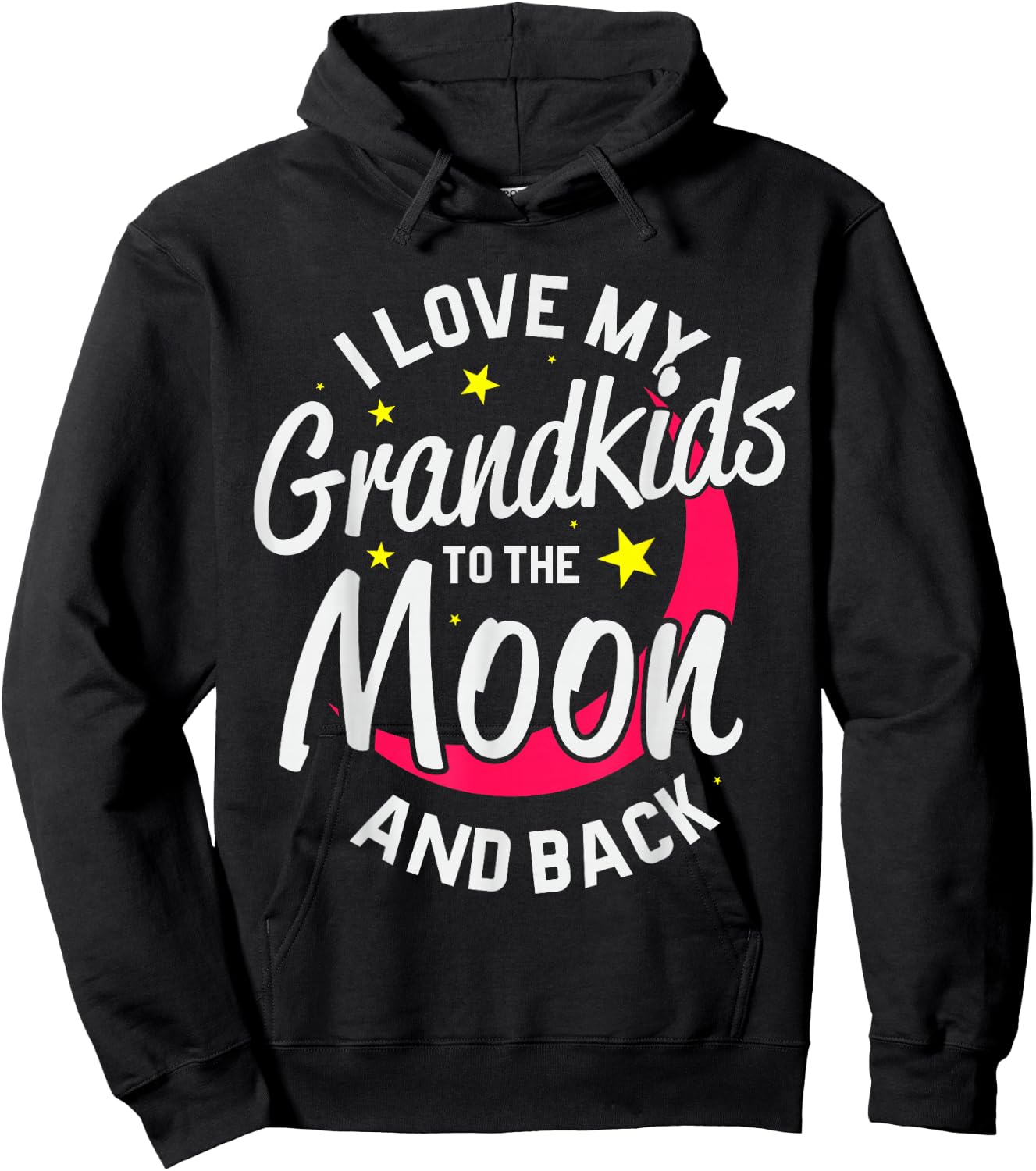 Grandparent T Shirt I Love My Grandkids to the Moon and Back Hoodie - Hoodie | Black