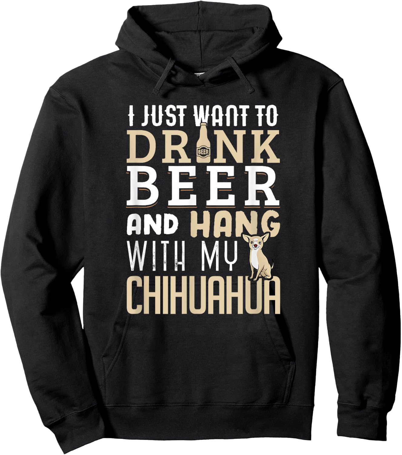 Funny Father's Day Dog Lovers Chihuahua Dad Shirt Hoodie - Hoodie | Black