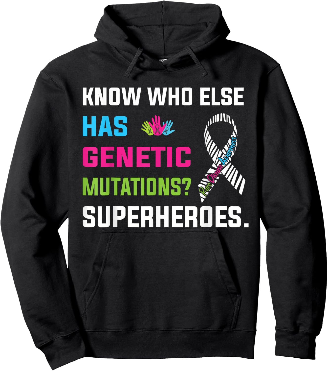 Rare Disease Awareness Day 2025 Rare Genes Superheroes Hoodie - Hoodie | Black