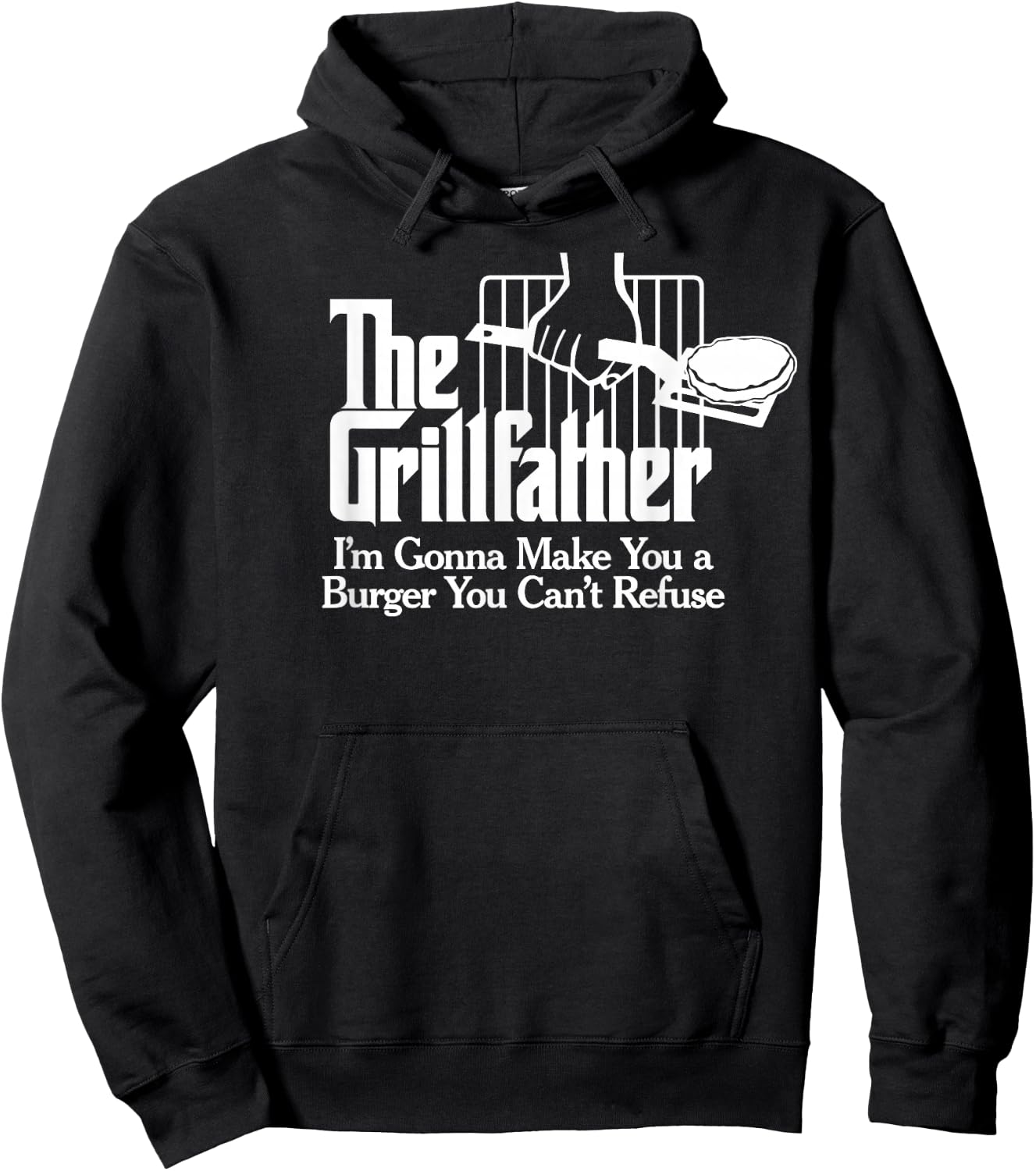 The Grillfather Shirt BBQ Grilling - Burger Saying Quote Hoodie - Hoodie | Black