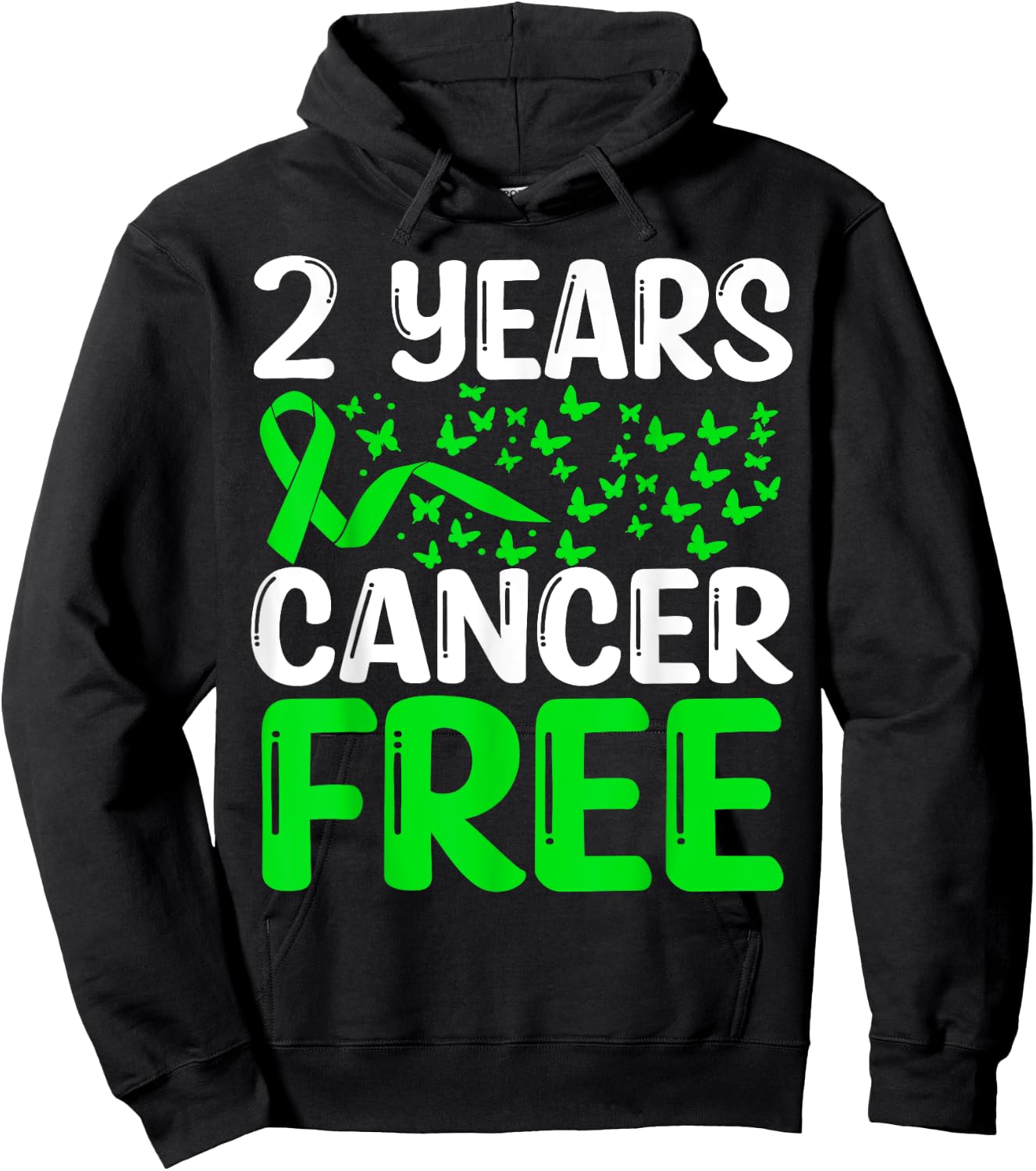 2 Years Lymphoma Cancer Free Cancer Survivor Awareness Hoodie - Hoodie | Black