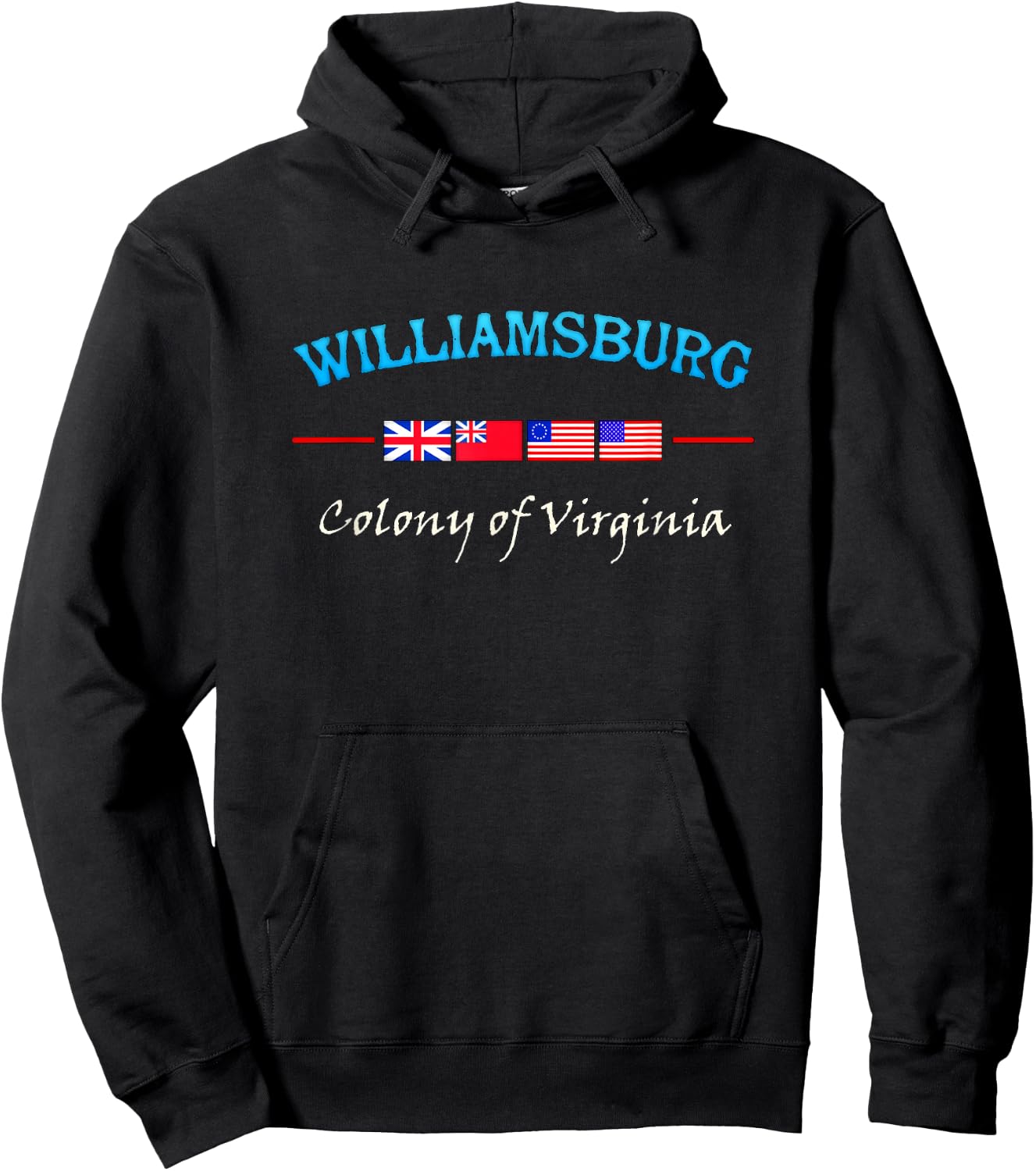 Williamsburg Virginia Colony Hoodie - Hoodie | Black
