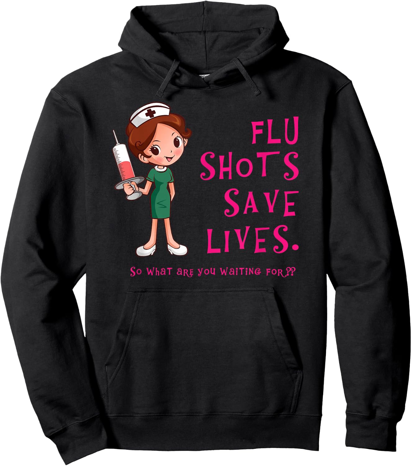Flu Shots Save Lives Hoodie - Hoodie | Black