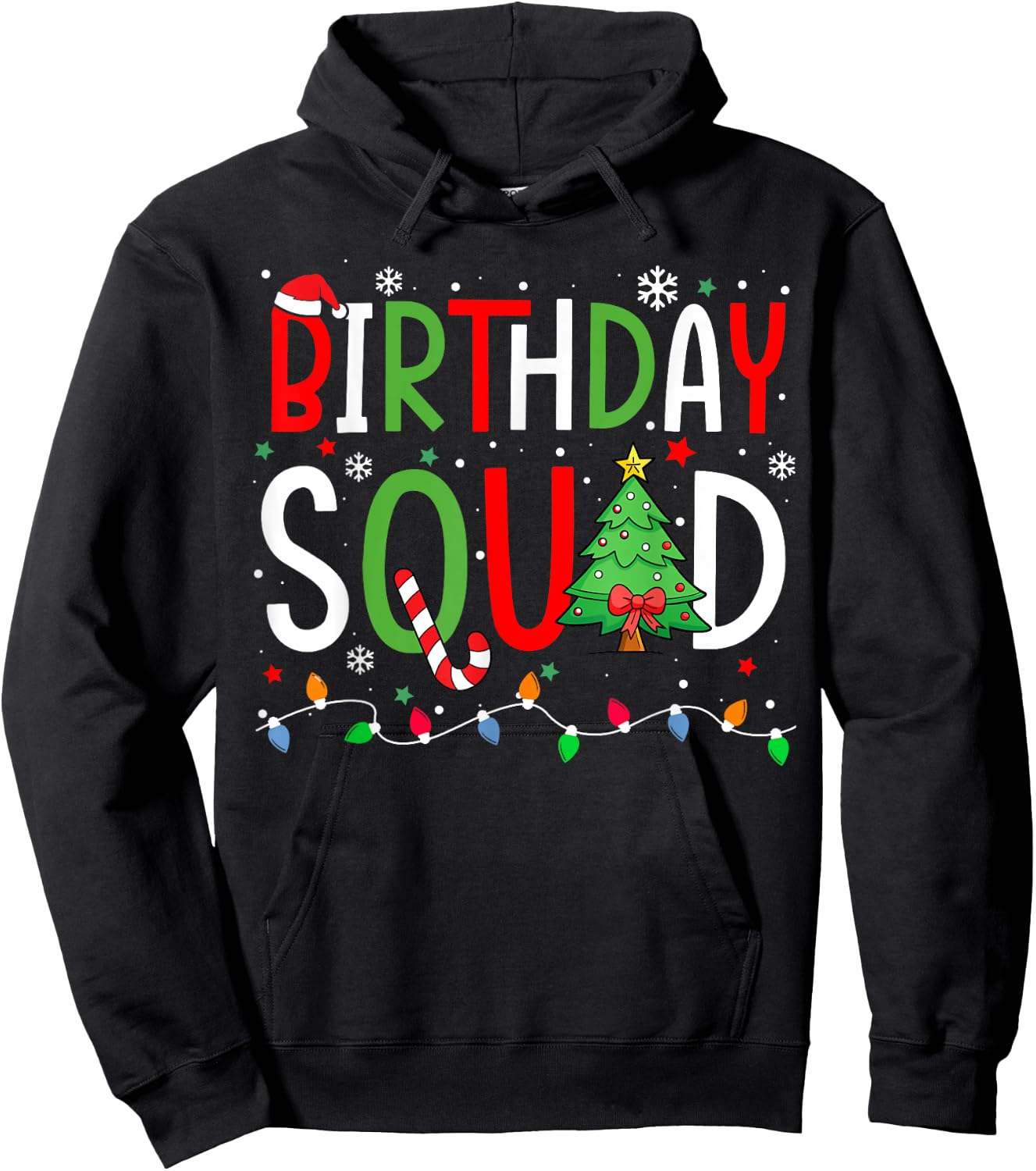 Christmas For Kids Boys Birthday Squad Matching Group Family Hoodie - Hoodie | Black