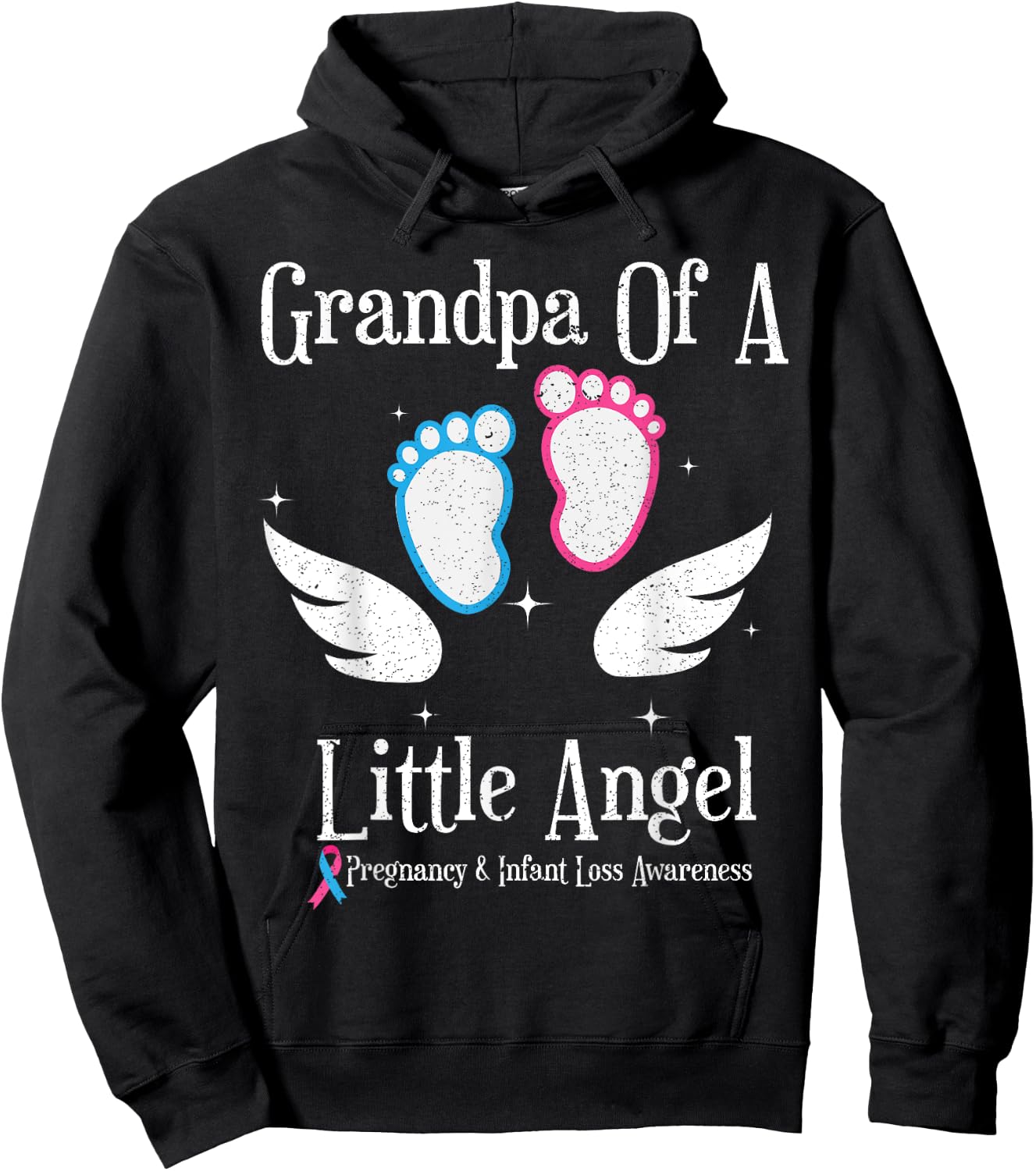 Grandpa Of A Little Angel Pregnancy and Infant Loss Hoodie - Hoodie | Black