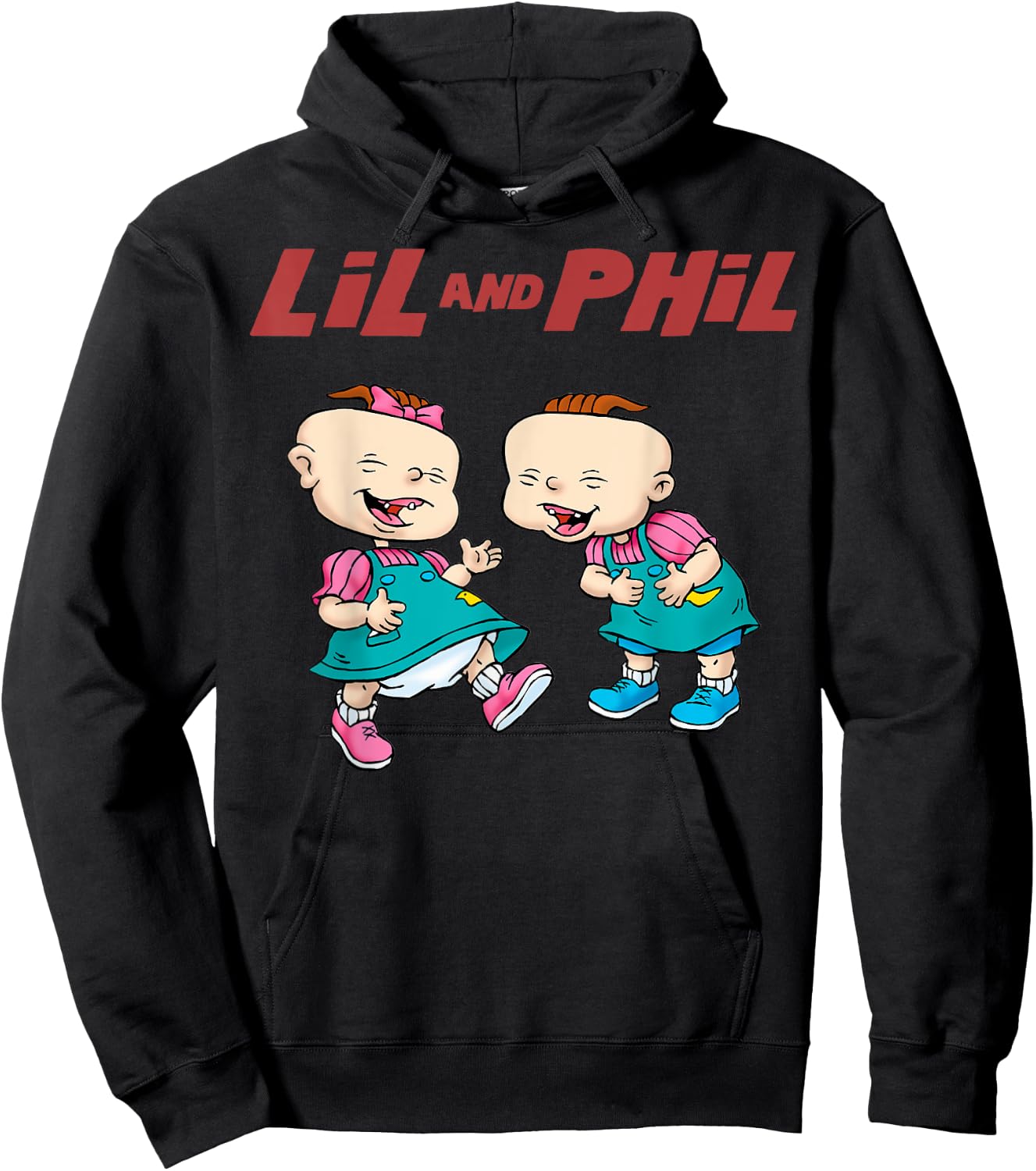 Rugrats Lil And Phil Laughing Poster Hoodie - Hoodie | Black