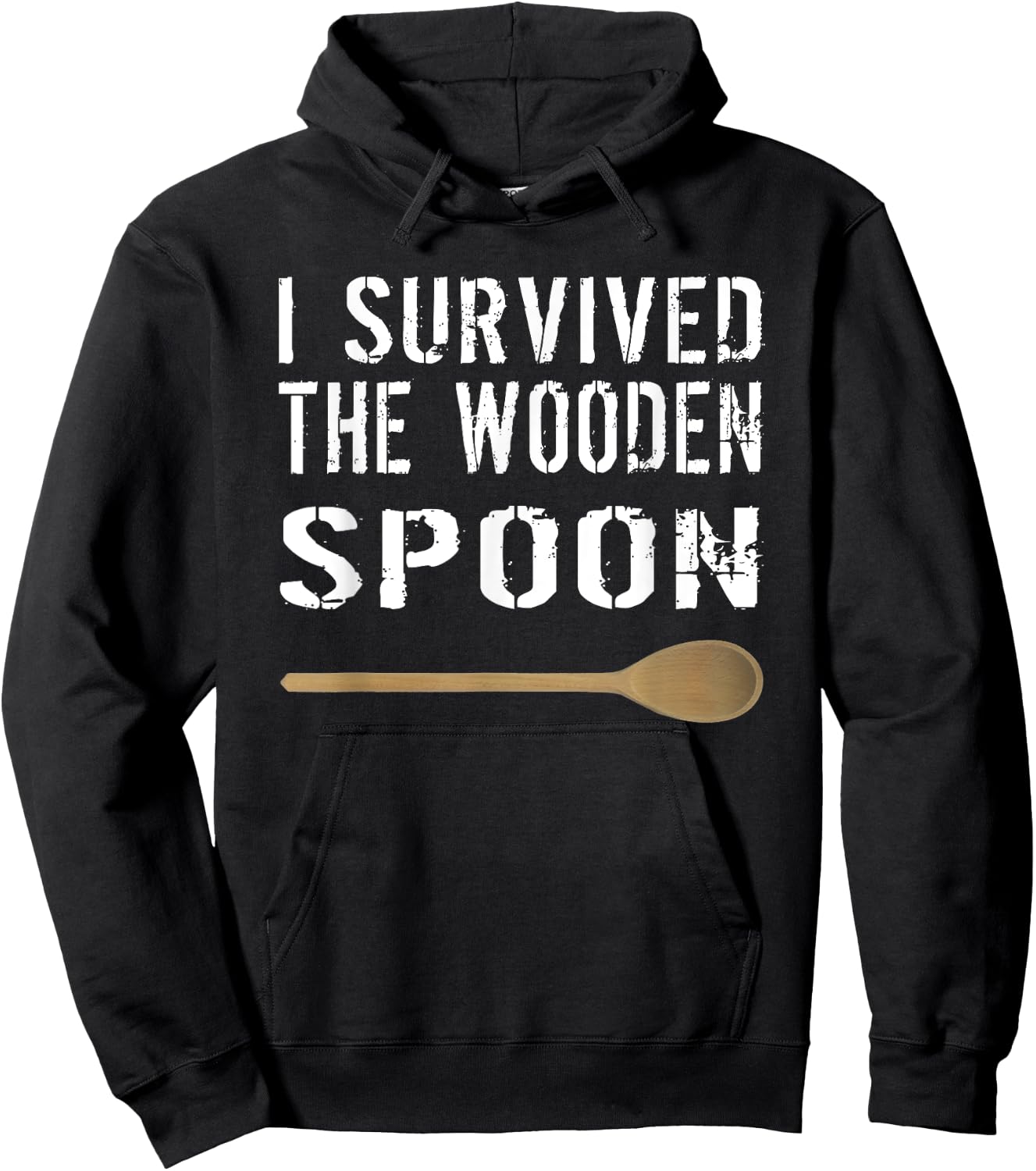 I Survived The Wooden Spoon A Wooden Spoon Survivor Hoodie - Hoodie | Black