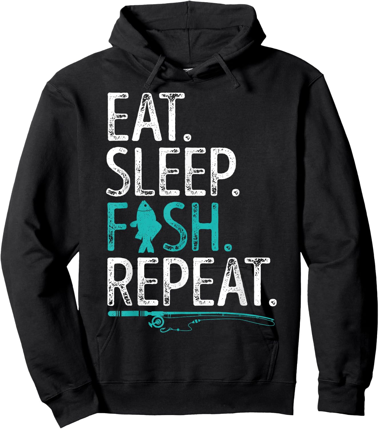 Eat Sleep Fish Repeat T shirt Men Women Kids Fishing Boys Hoodie - Hoodie | Black