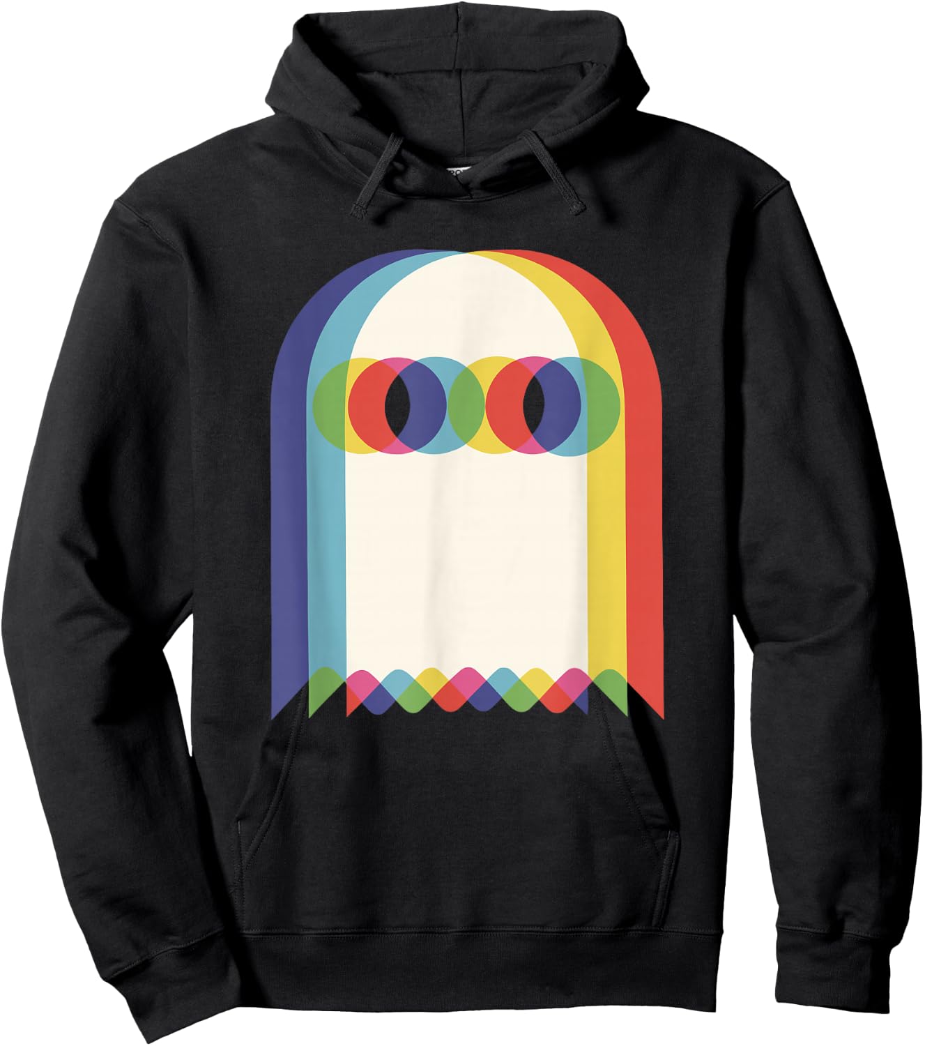 Threadrock Vaporwave Psychedelic Ghost Retro Halloween Techno EDM - Black, Small Hoodie - Hoodie | Black