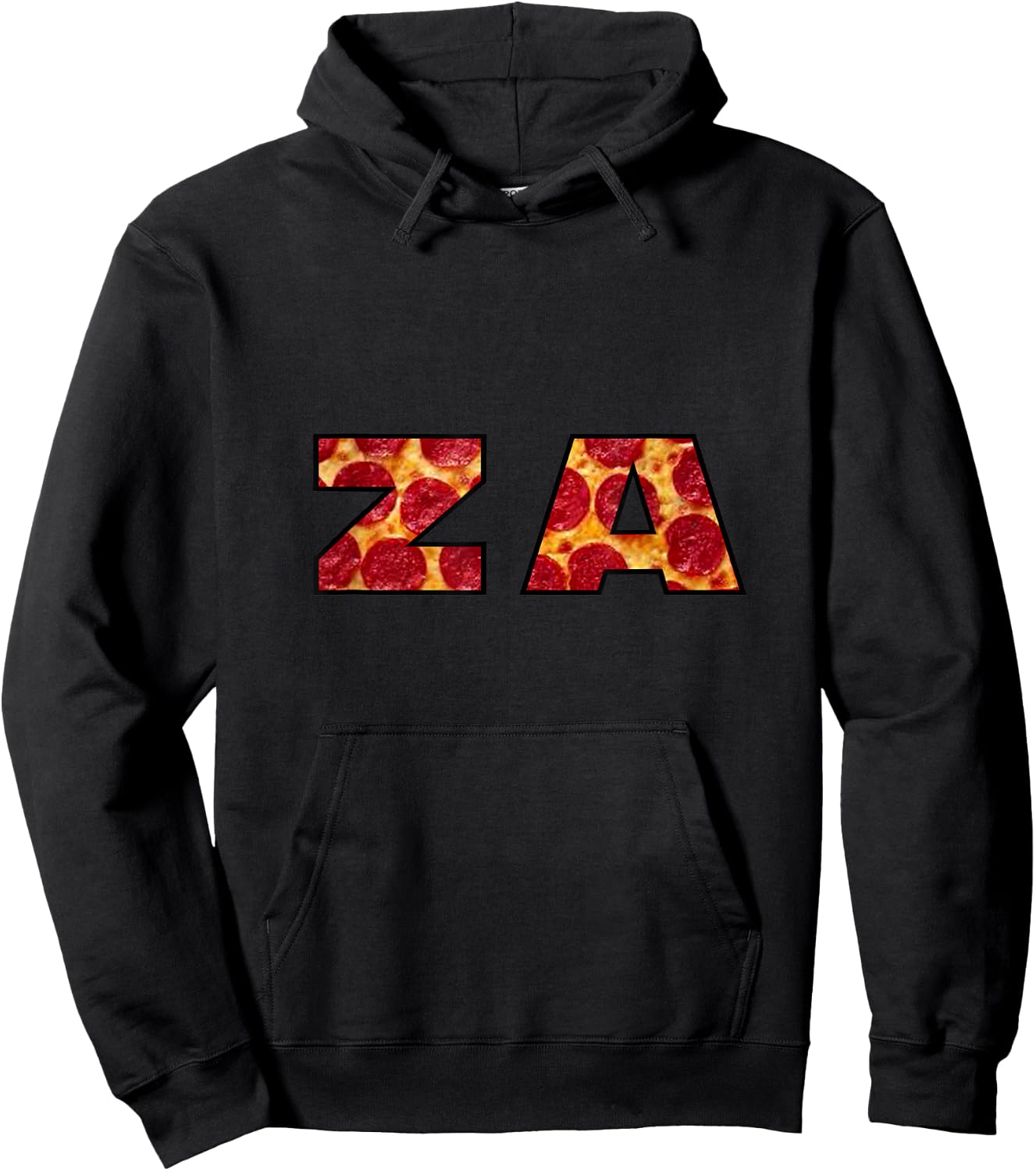 ZA Pizza t shirt - funny pepperoni cheese Hoodie - Hoodie | Black