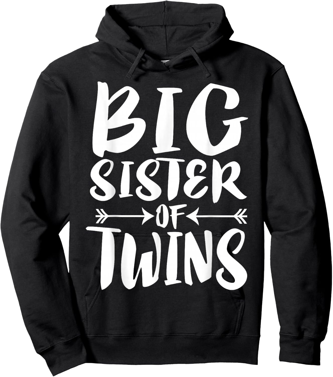 Big Sister Of Twins New Sister Sibling Gift Hoodie - Hoodie | Black
