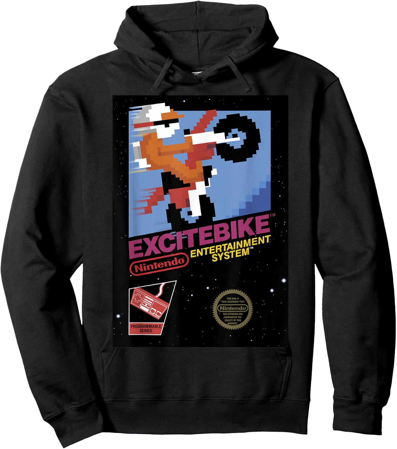 Nintendo NES Excitebike Game Retro Vintage Graphic Hoodie - Hoodie | Black