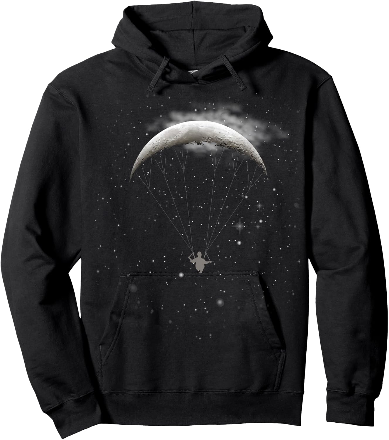Paragliding Fly to the Moon Hoodie - Hoodie | Black