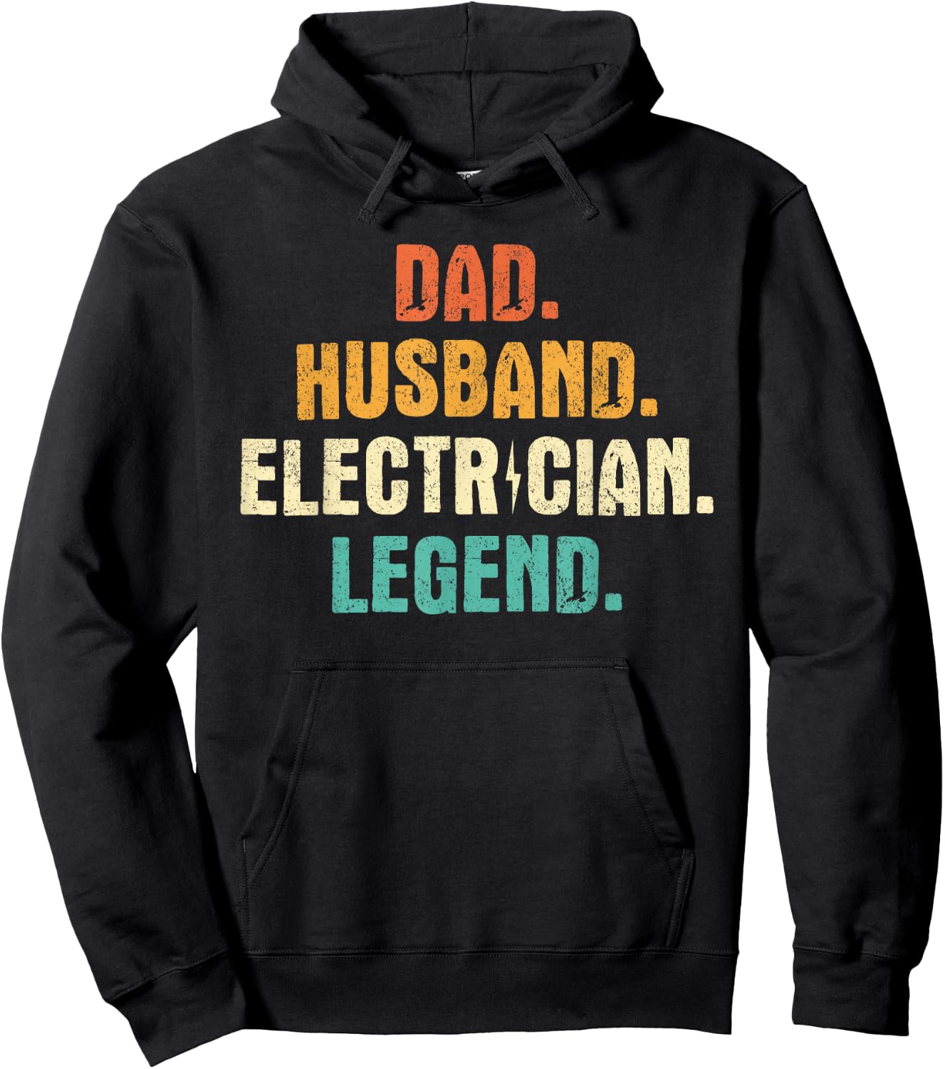 Electrician Dad Husband Legend Retro Father's Day Men Hoodie - Hoodie | Black