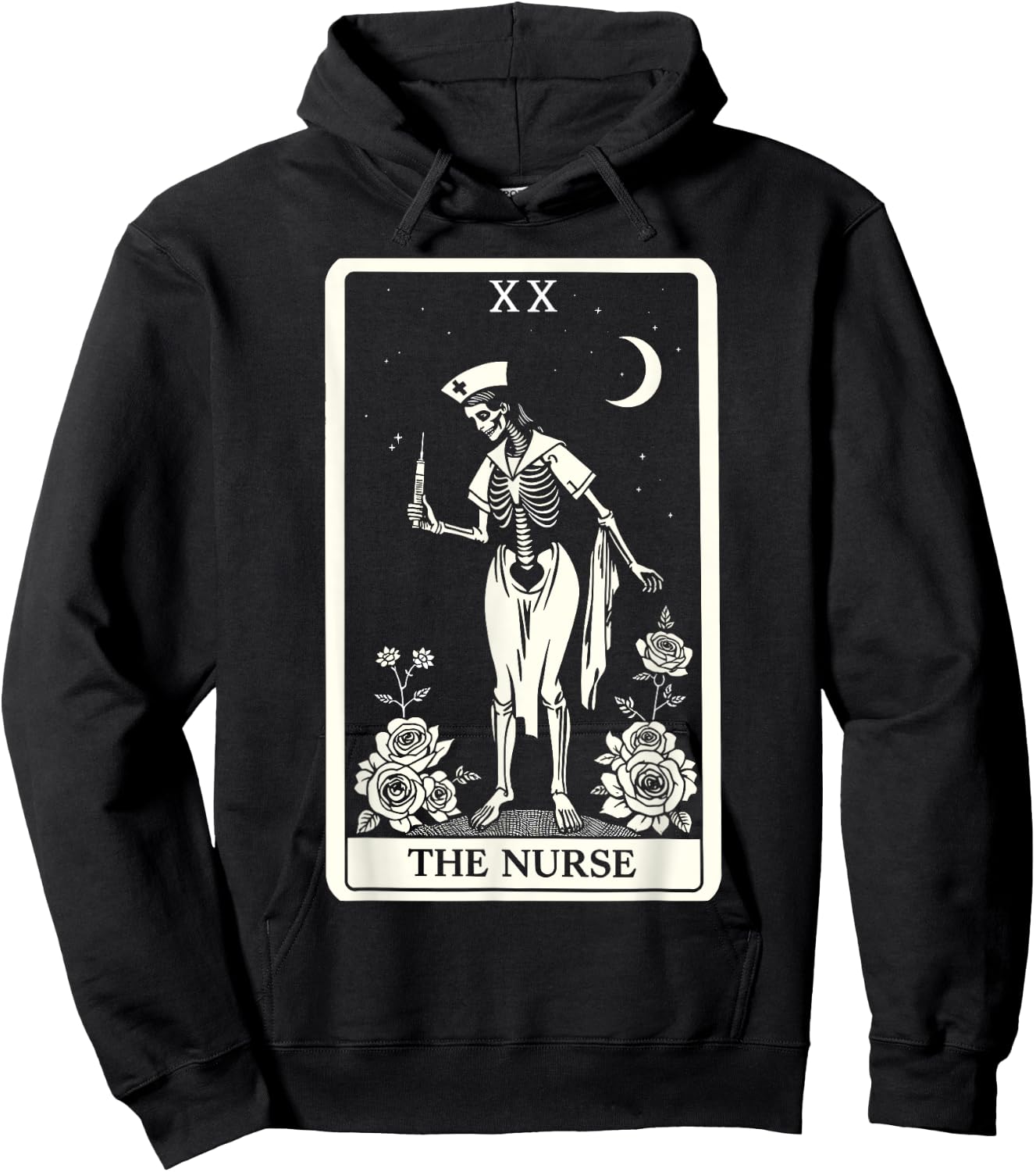 The Nurse Skeleton Dia de Los Muertos Tarot Halloween Hoodie - Hoodie | Black