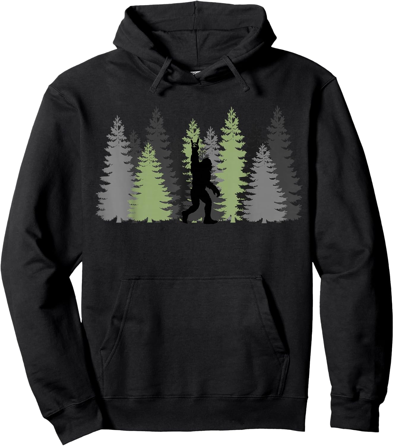 Bigfoot In The Forest Funny Sasquatch Bigfoot Hoodie - Hoodie | Black