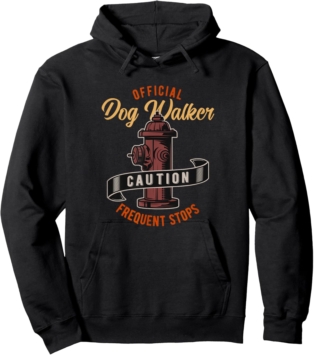 Funny Official Dog Walker Graphic, Walking the Dogs Men Women Girls Kids Hoodie - Hoodie | Black