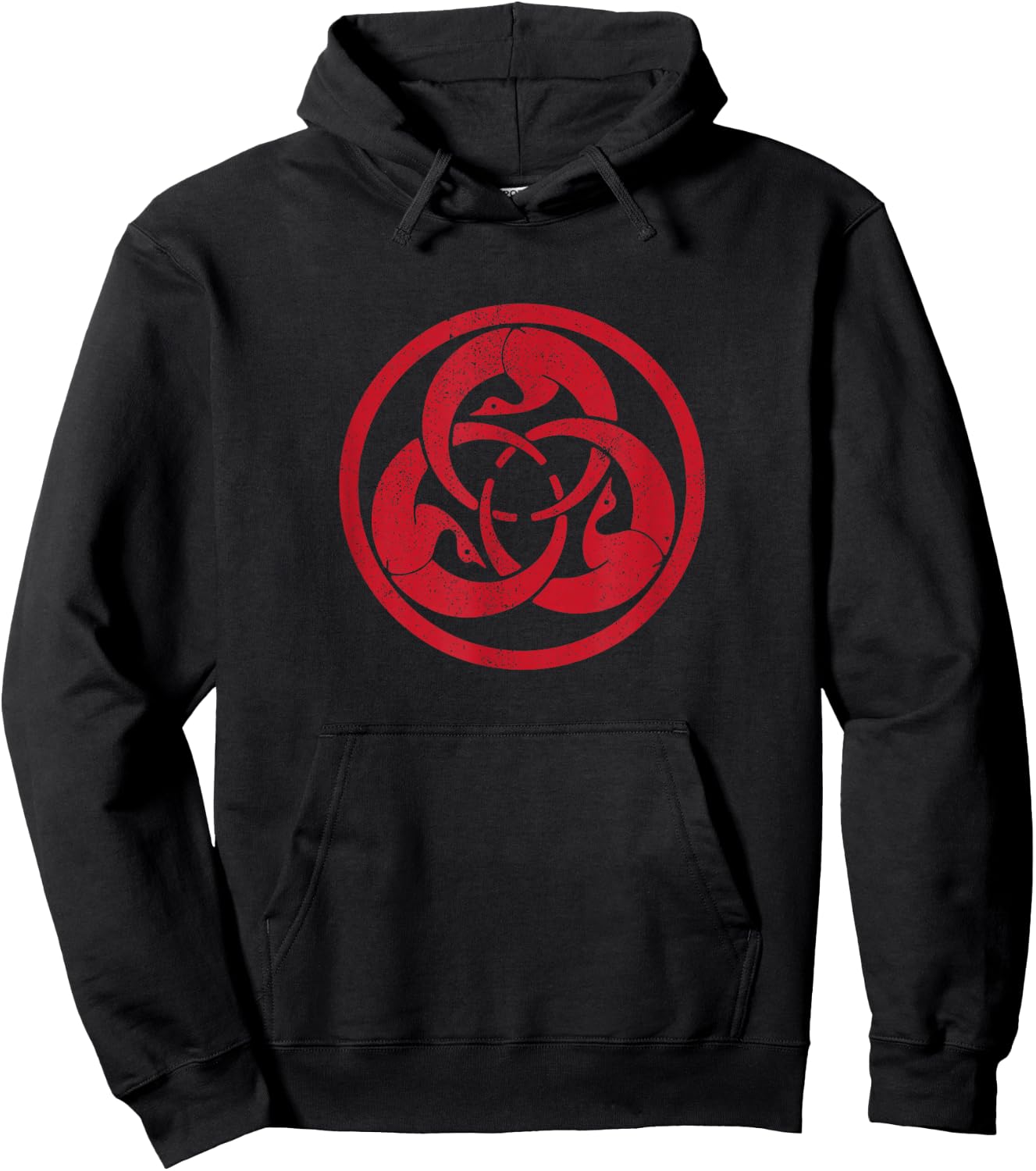 Hagakure Red Cranes Samurai Bushido Warrior Crest Hoodie - Hoodie | Black