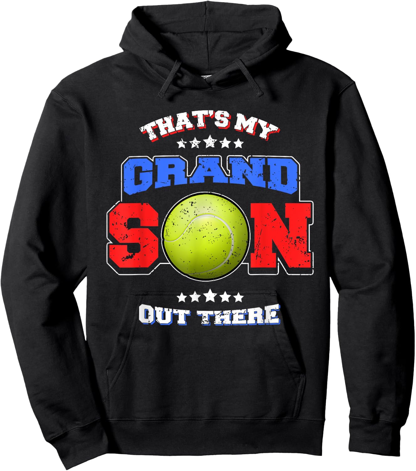 Tennis Thats My Grandson Out There Grandma Grandpa T Shirt Hoodie - Hoodie | Black