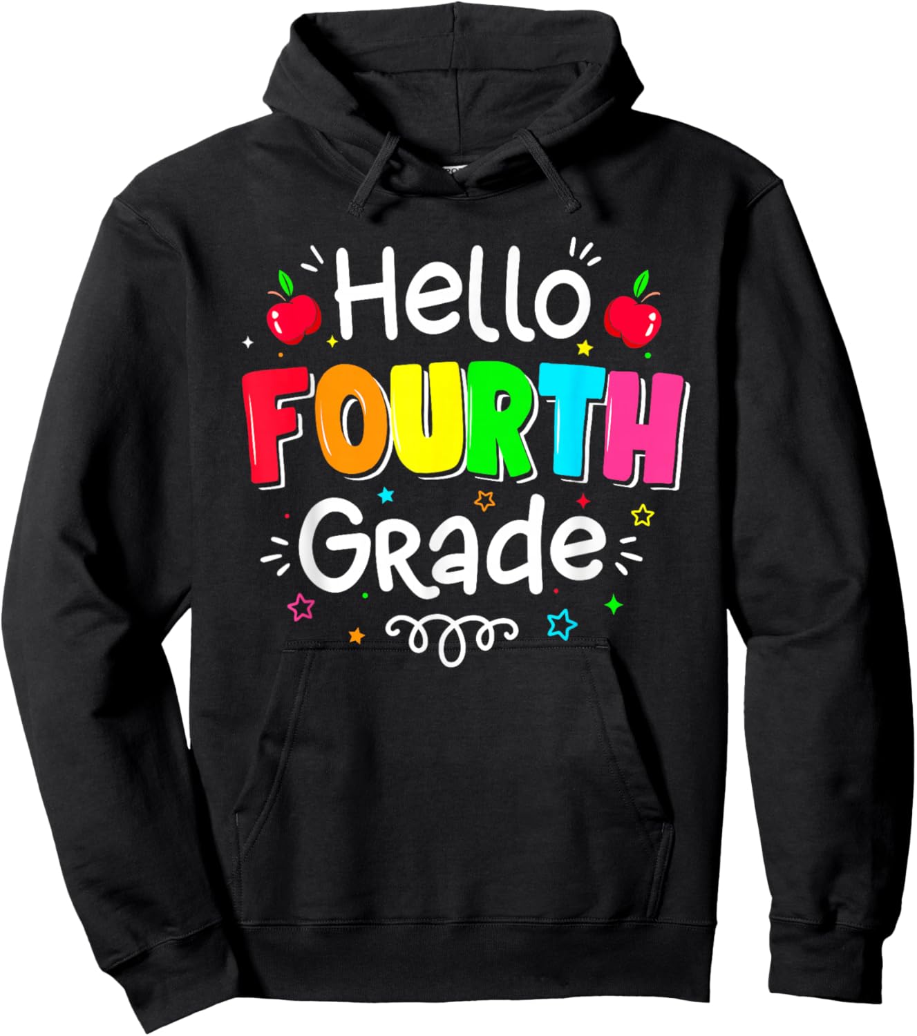 Hello Fourth Grade Boy Girl Teacher Back to School 4th Grade Hoodie - Hoodie | Black