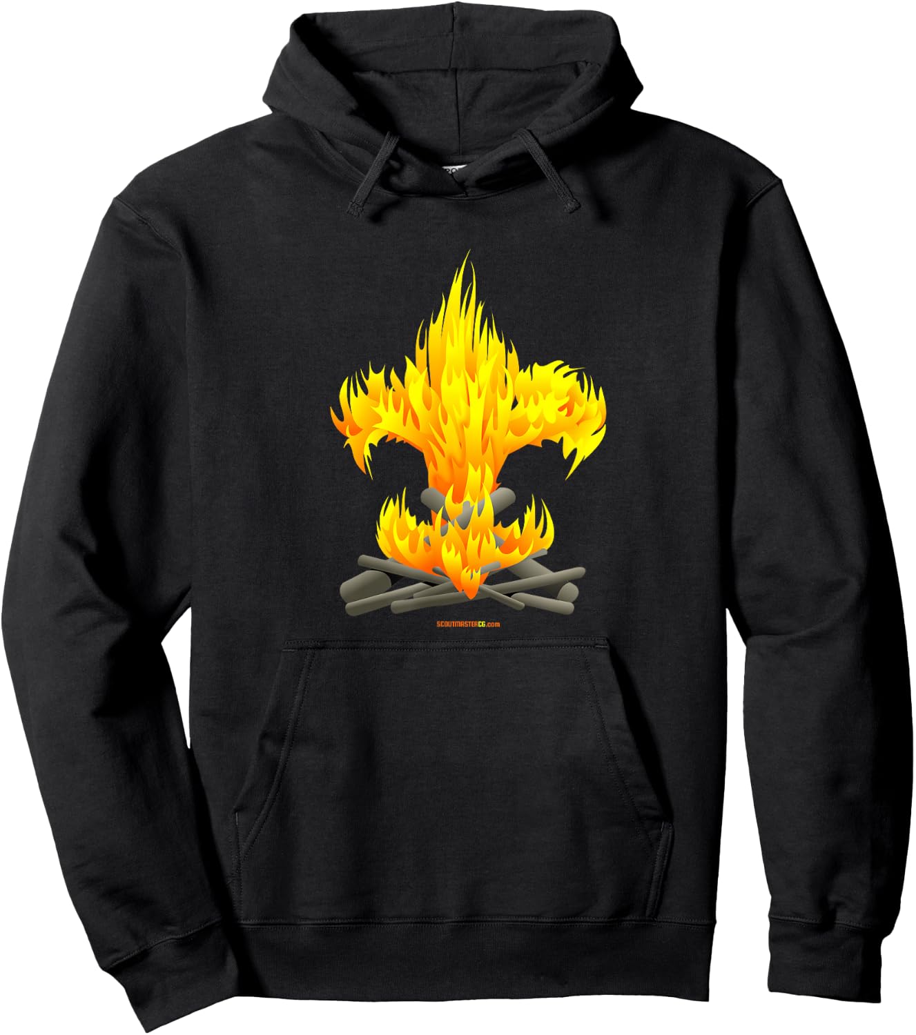 Scout Camp Fire - Original Fleur-de-lis Design Hoodie - Hoodie | Black