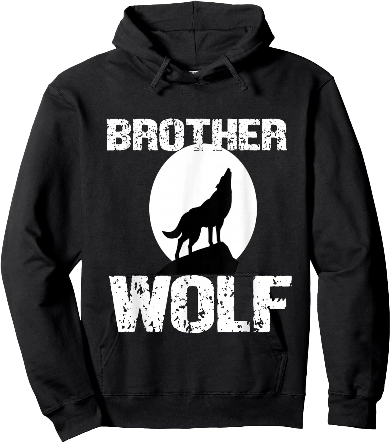 Boys Wolf Shirt Matching Family Tribe Wolves Son Brother Hoodie - Hoodie | Black