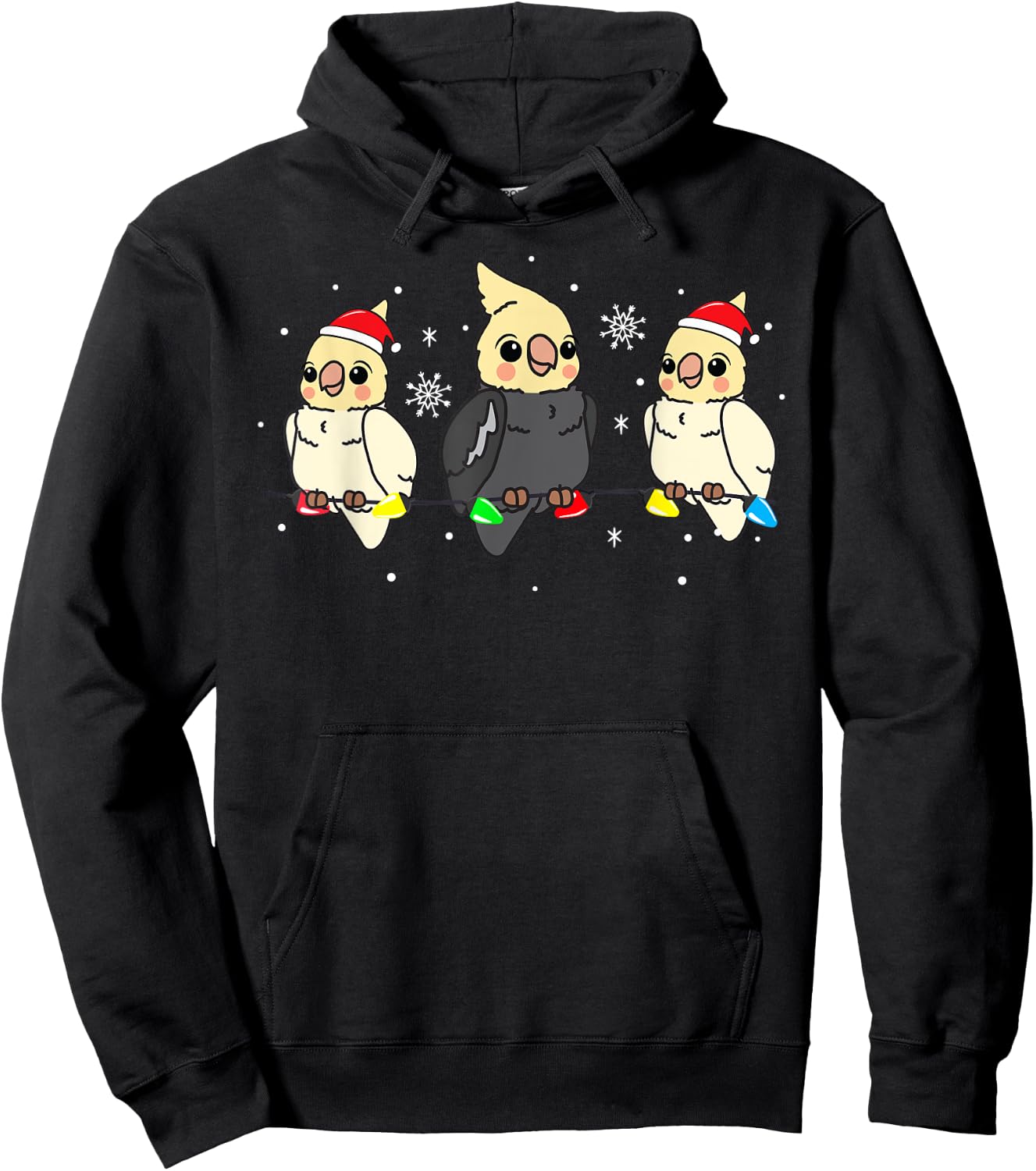 Cockatiel Bird Christmas Funny Gift Hoodie - Hoodie | Black