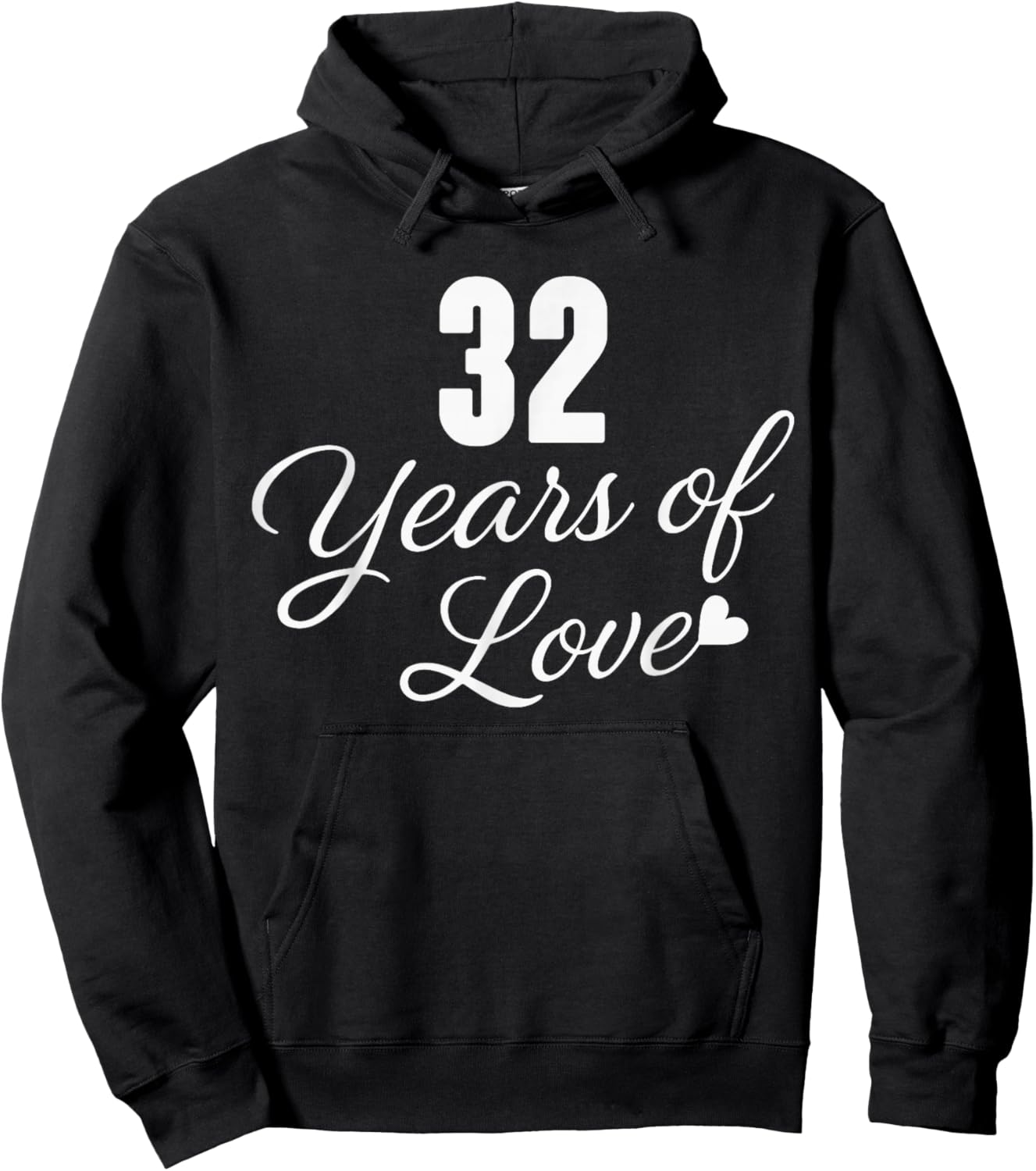 Couples Married 32 Years - Classic 32nd Wedding Anniversary Hoodie - Hoodie | Black