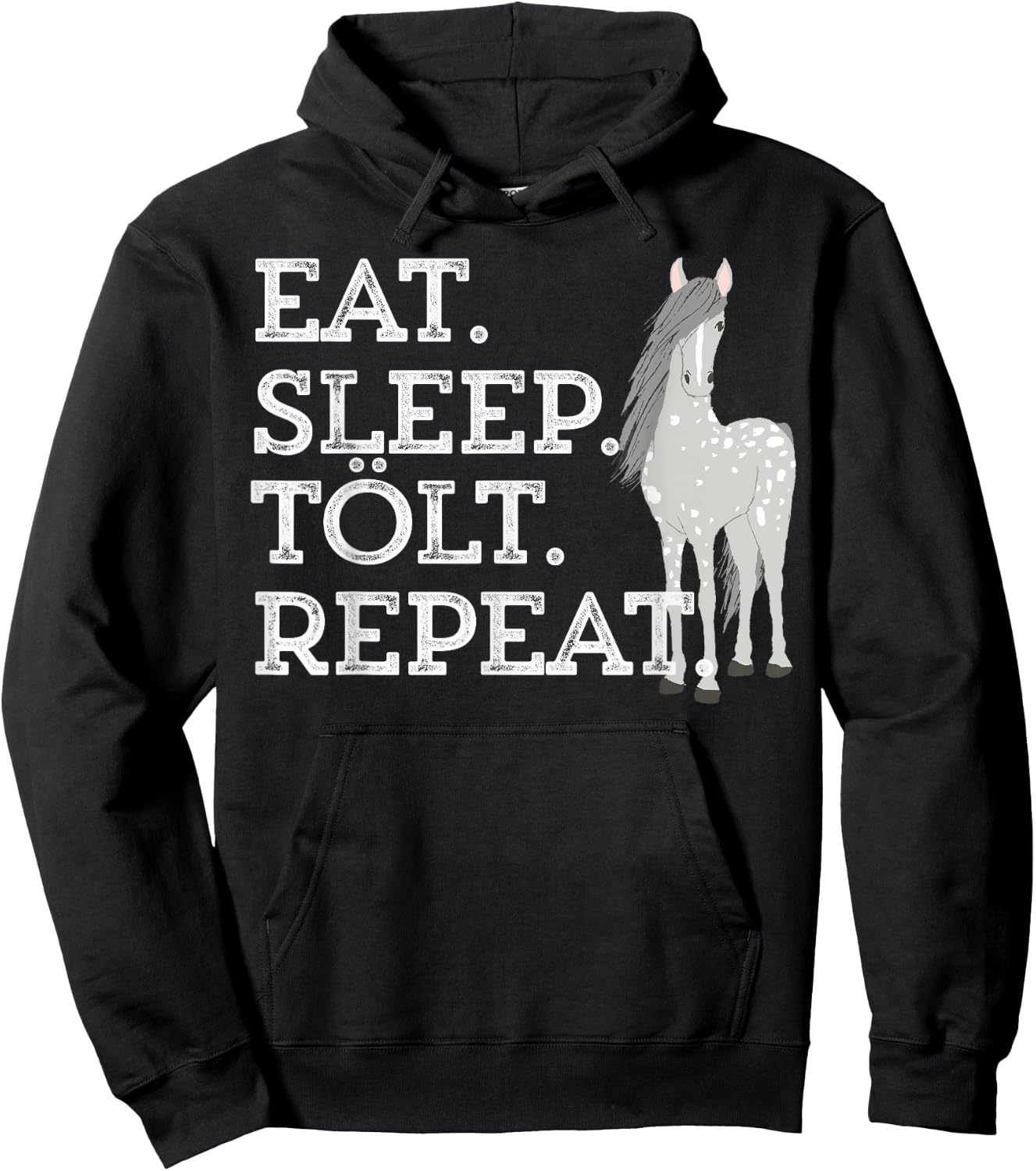 Icelandic Horse Saying Eat Sleep Tolt Toy Gift Women Girls Hoodie - Hoodie | Black
