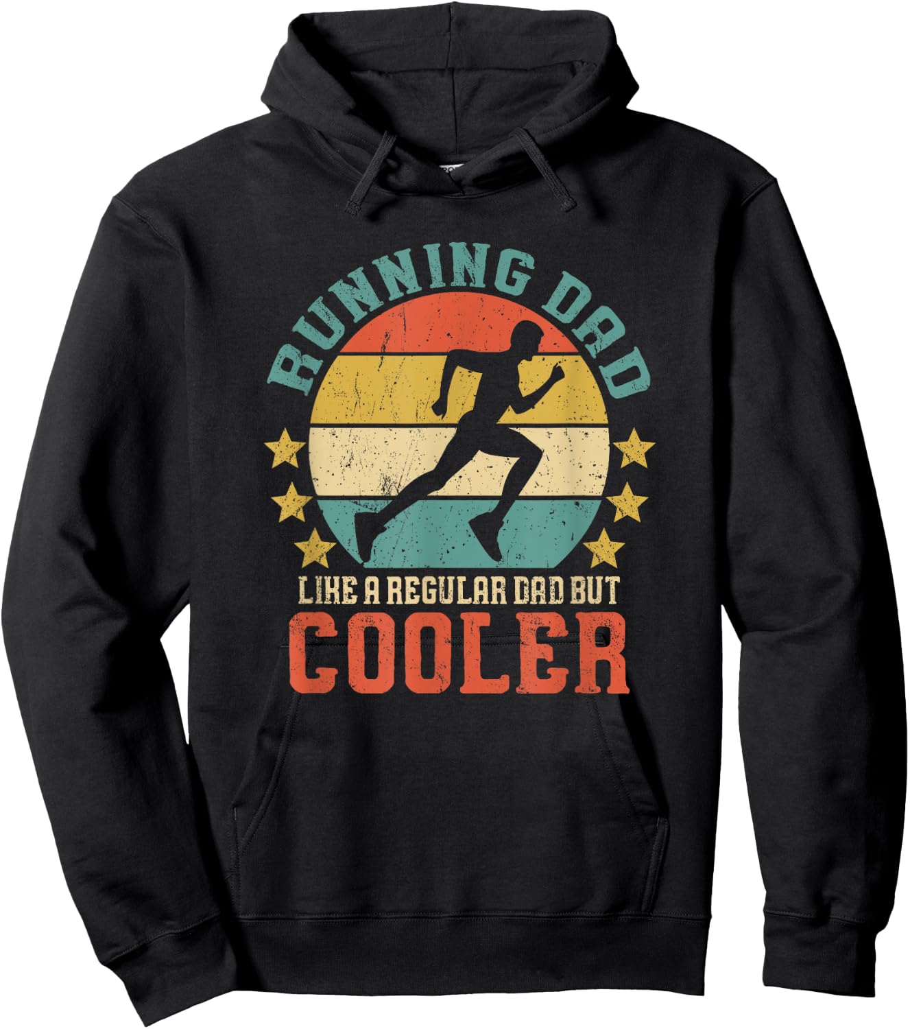 Running Dad Vintage Funny Marathon Runner Father's Day Gift Hoodie - Hoodie | Black