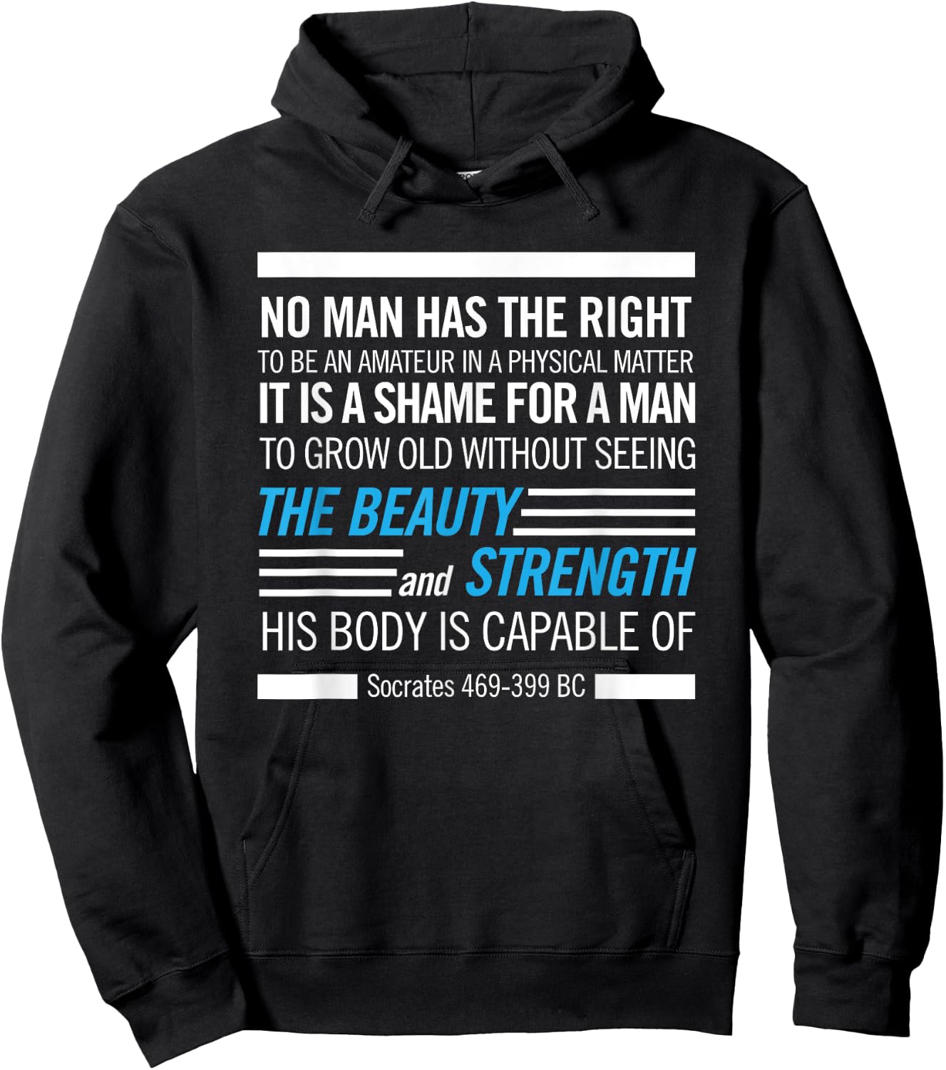 Socrates Physical Fitness Quote Bodybuilding Exercise Hoodie - Hoodie | Black