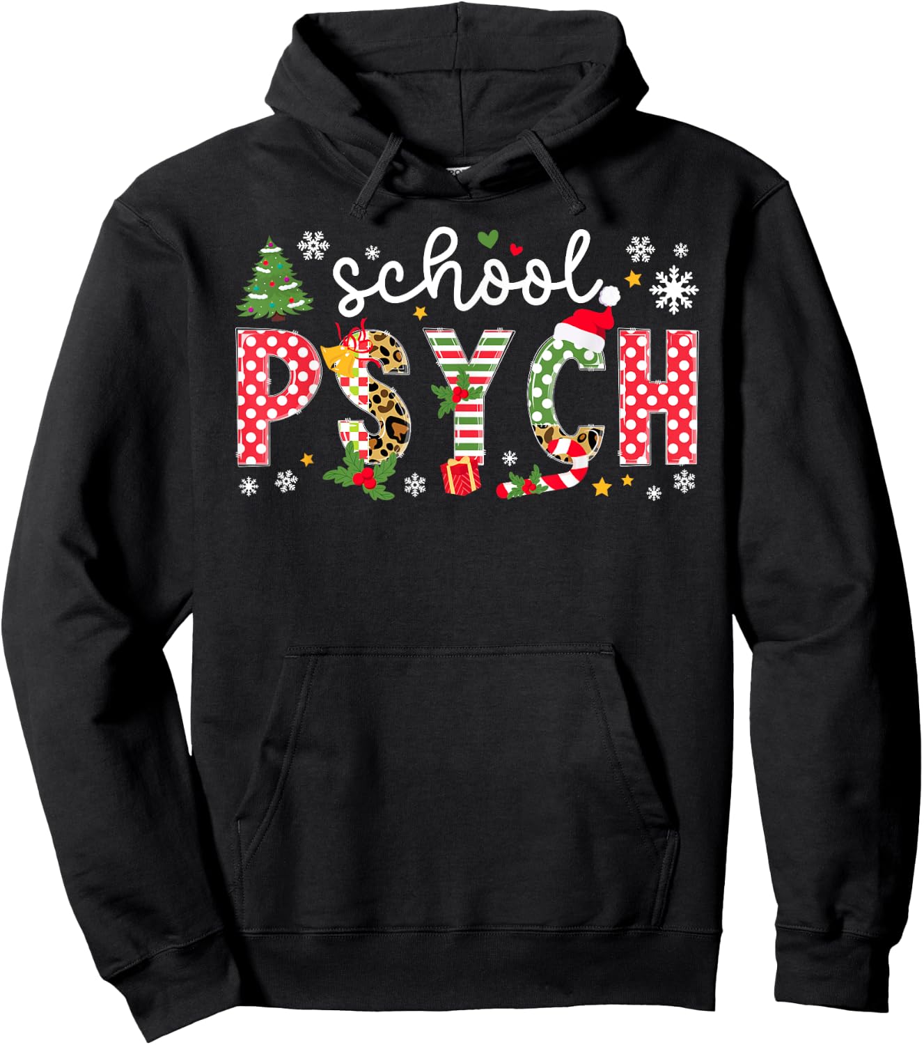 School Psych Christmas School Psychologist Xmas Party Hoodie - Hoodie | Black