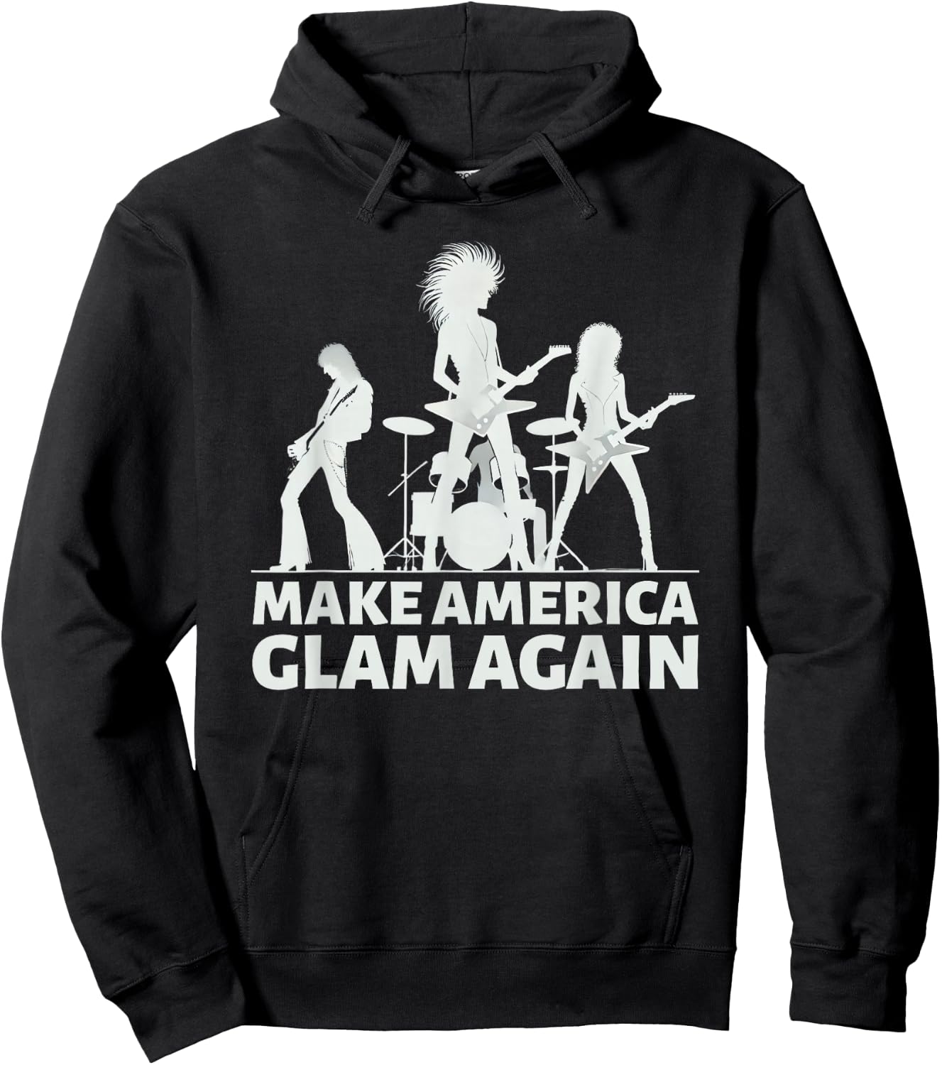 Make America Glam Again Hair Metal Hoodie - Hoodie | Black
