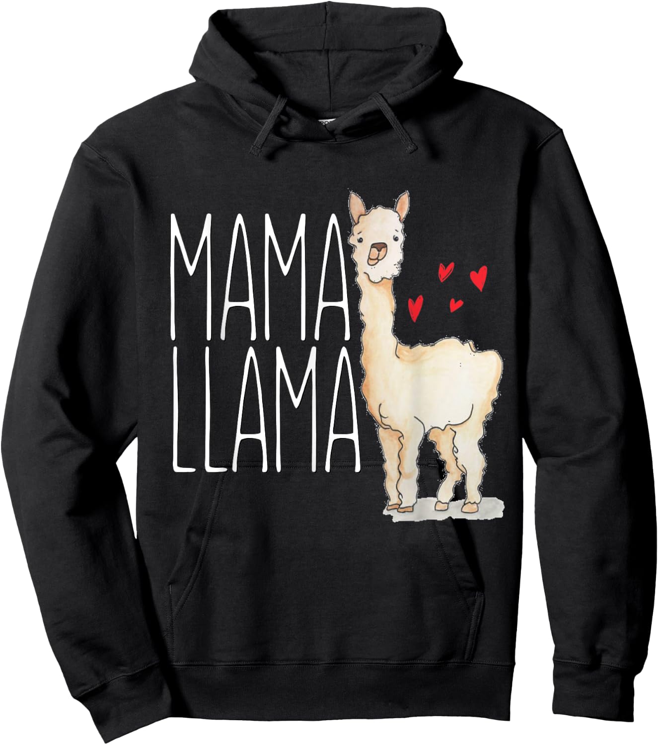 Mama Llama Gift Funny Matching Family Tribe Mom Mommy Mum Hoodie - Hoodie | Black