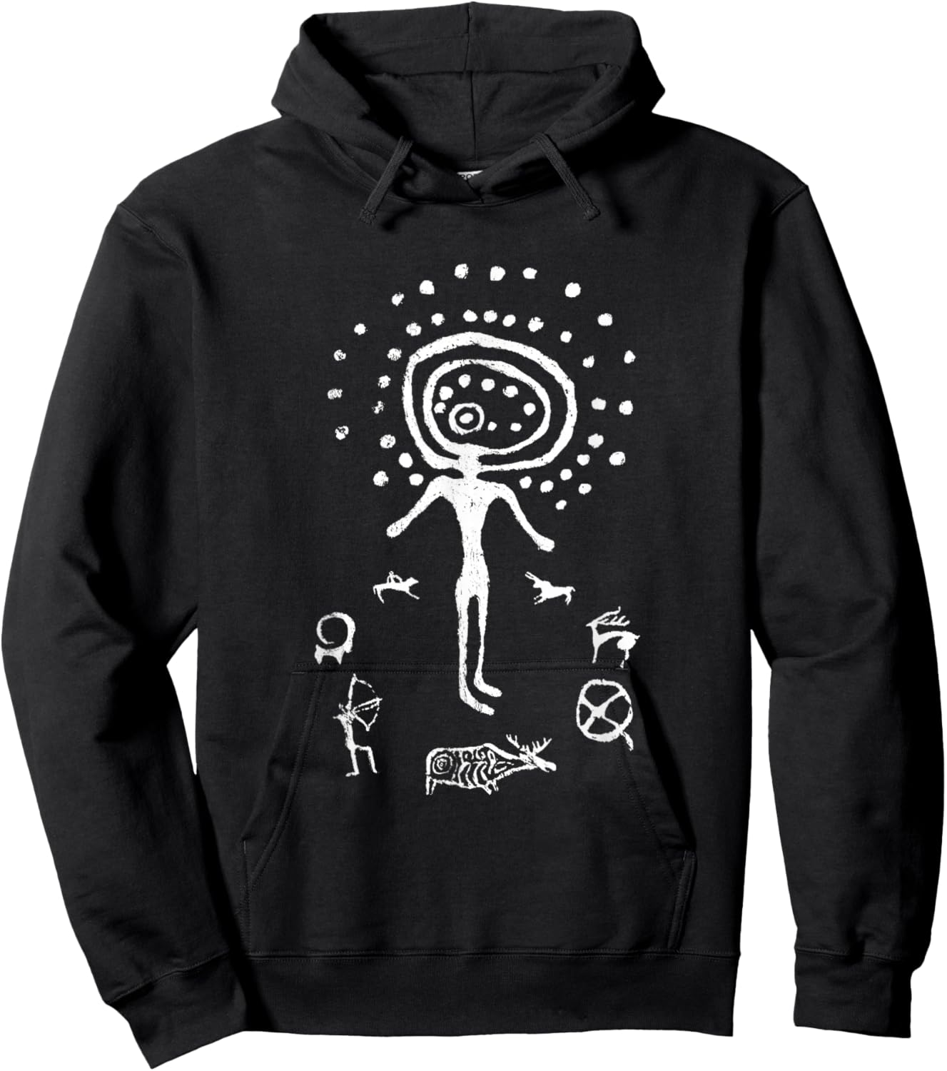 Tamgaly Shaman Cave Petroglyph Ancient Art Archaeology Hoodie - Hoodie | Black