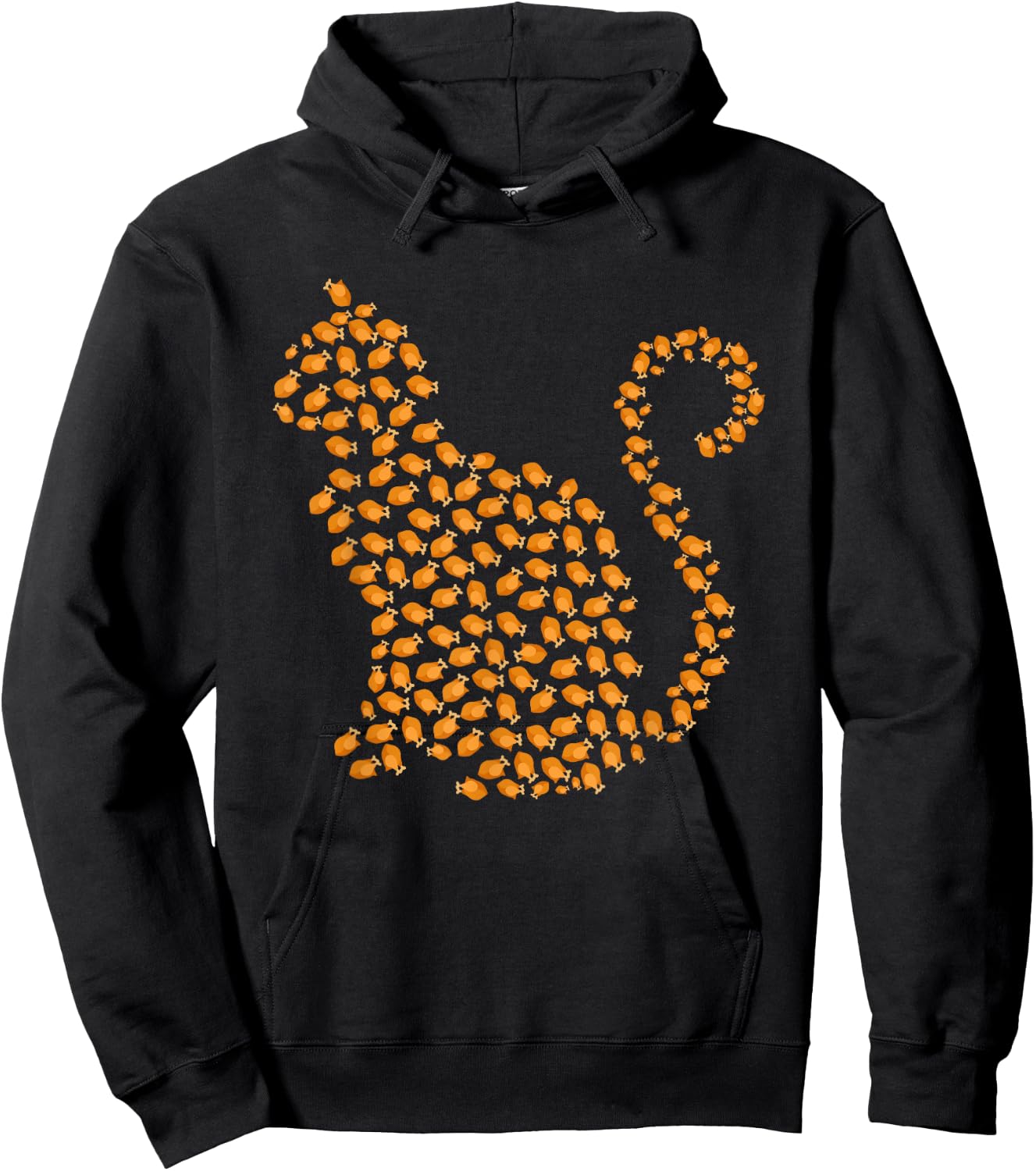 Happy Thanksgiving for Cats Lovers Funny Turkey Cat Hoodie - Hoodie | Black