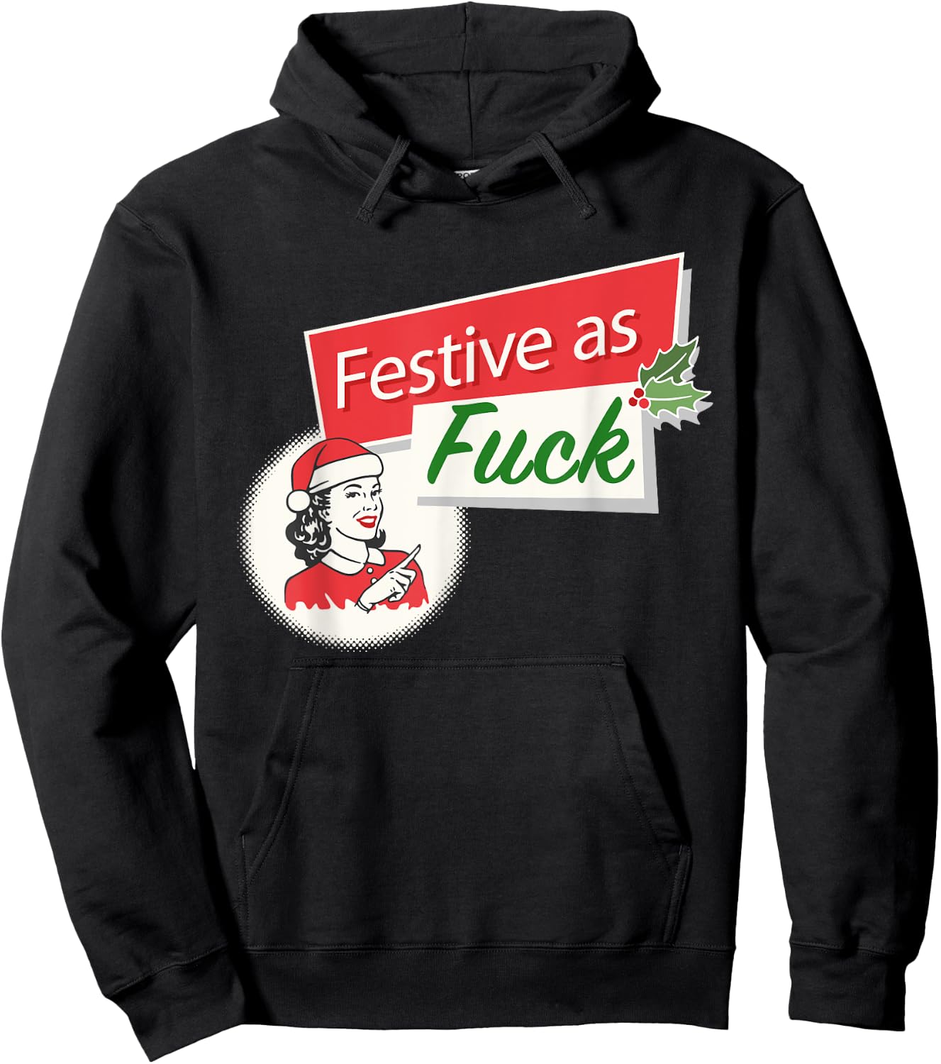 Funny Festive As Fuck Inappropriate Christmas Adult Hoodie - Hoodie | Black