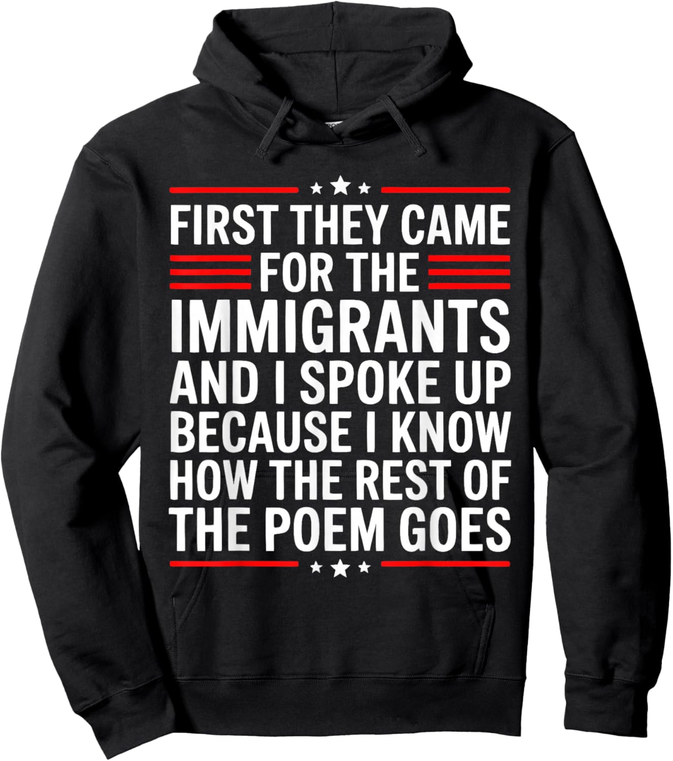 First They Came for The Immigrants Hoodie - Hoodie | Black