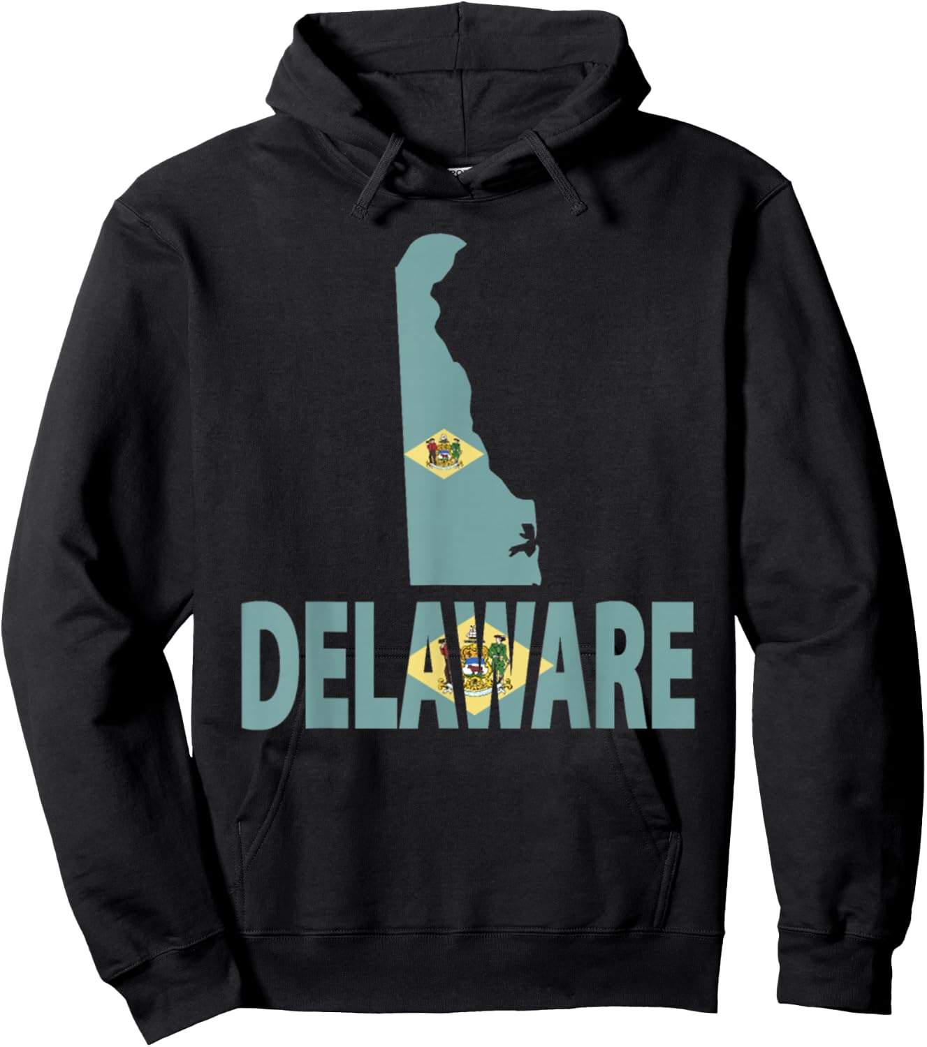 Vintage Delaware State I Love Delaware Home State Hoodie - Hoodie | Black