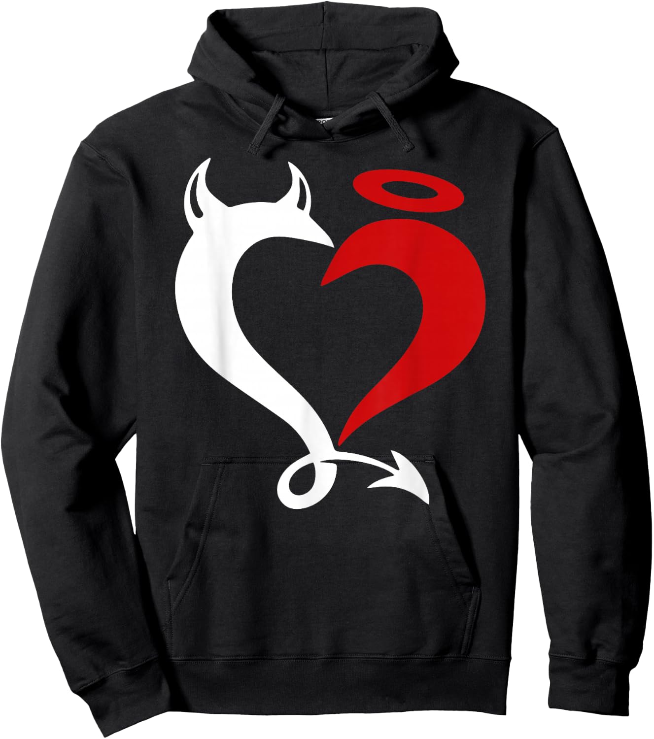 Devil and Angel Love Lovers Hoodie - Hoodie | Black